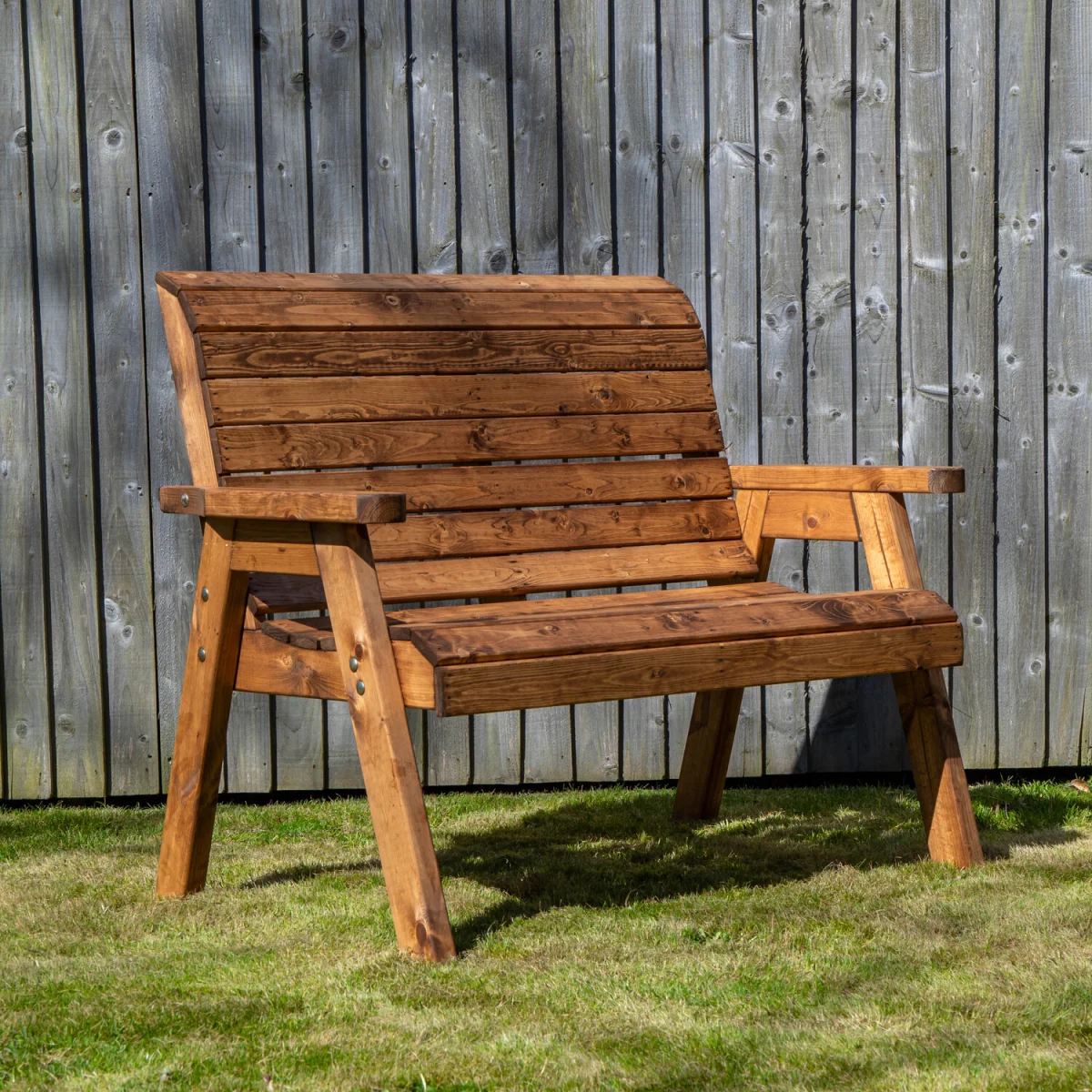 4 Seater Chunky Wooden Garden Furniture Set with Coffee Table - Brown – image 8