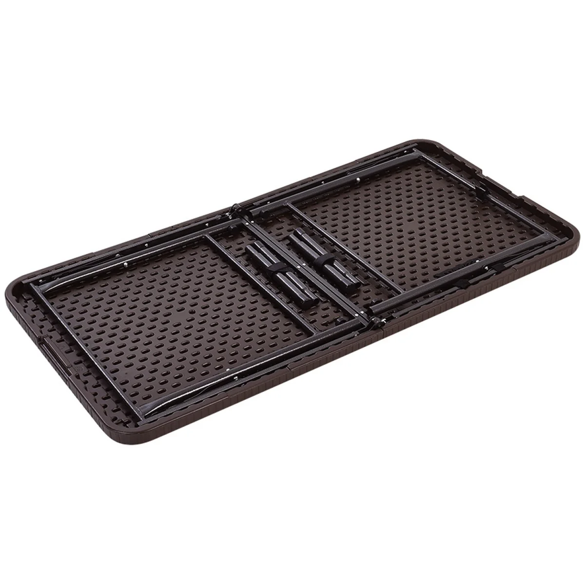 Foldable Beer Dining Table Garden Camping Rattan Effect - Black / 60cm – image 16