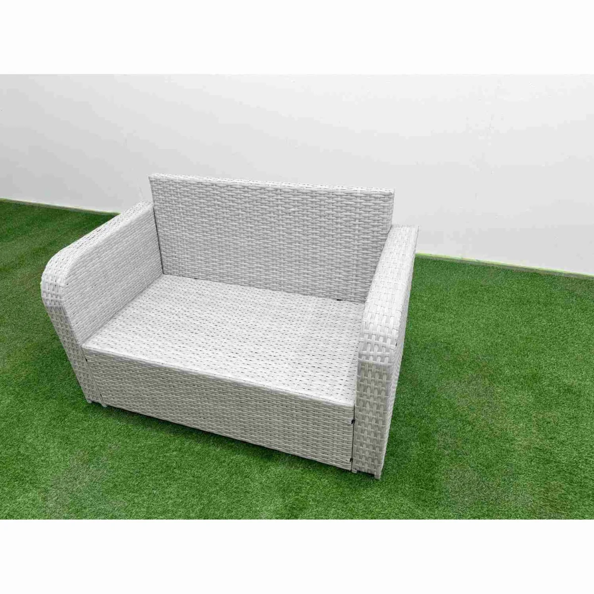 Fimous 9-Seater PE Rattan Garden Furniture Set with Oblong Coffee Table Light Grey - Light Grey – image 4
