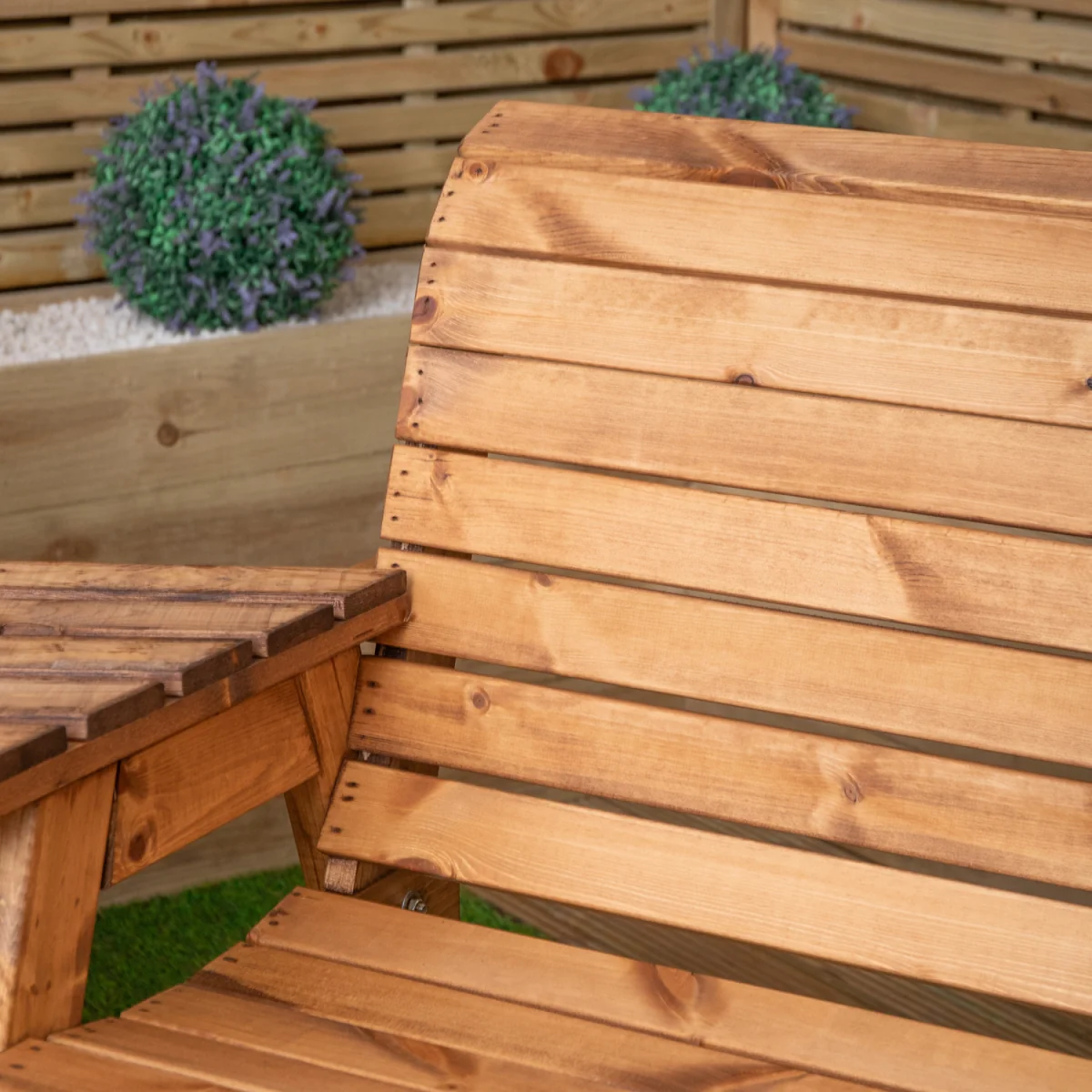 5 Seater Chunky Wooden Garden Furniture Set with Coffee Table - Brown – image 5