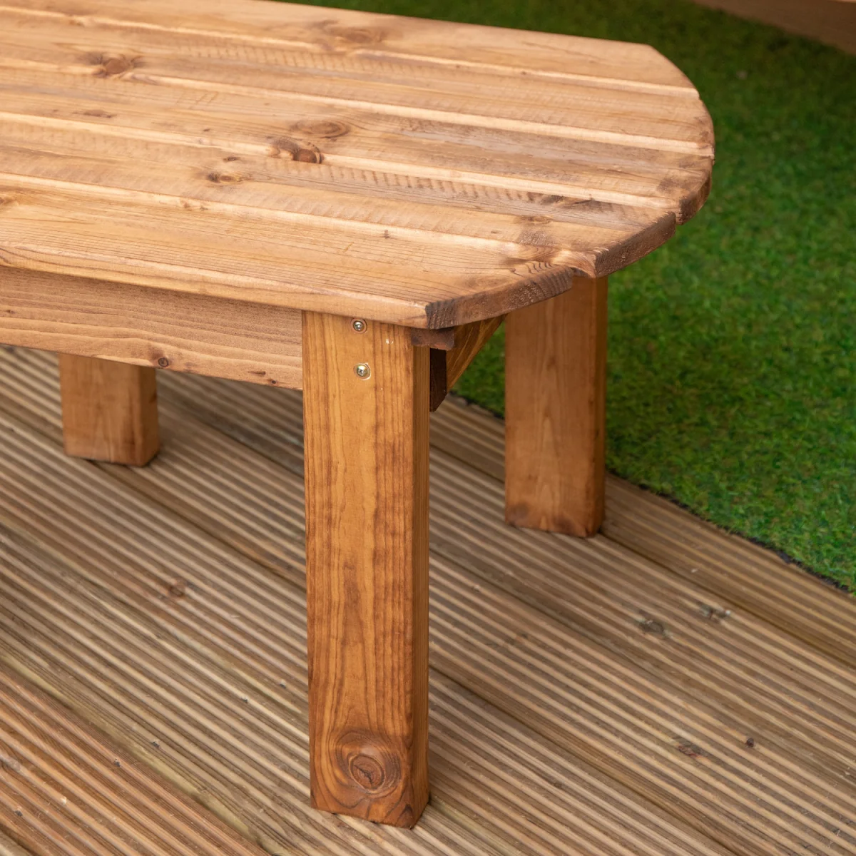 5 Seater Chunky Wooden Garden Furniture Set with Coffee Table - Brown – image 8