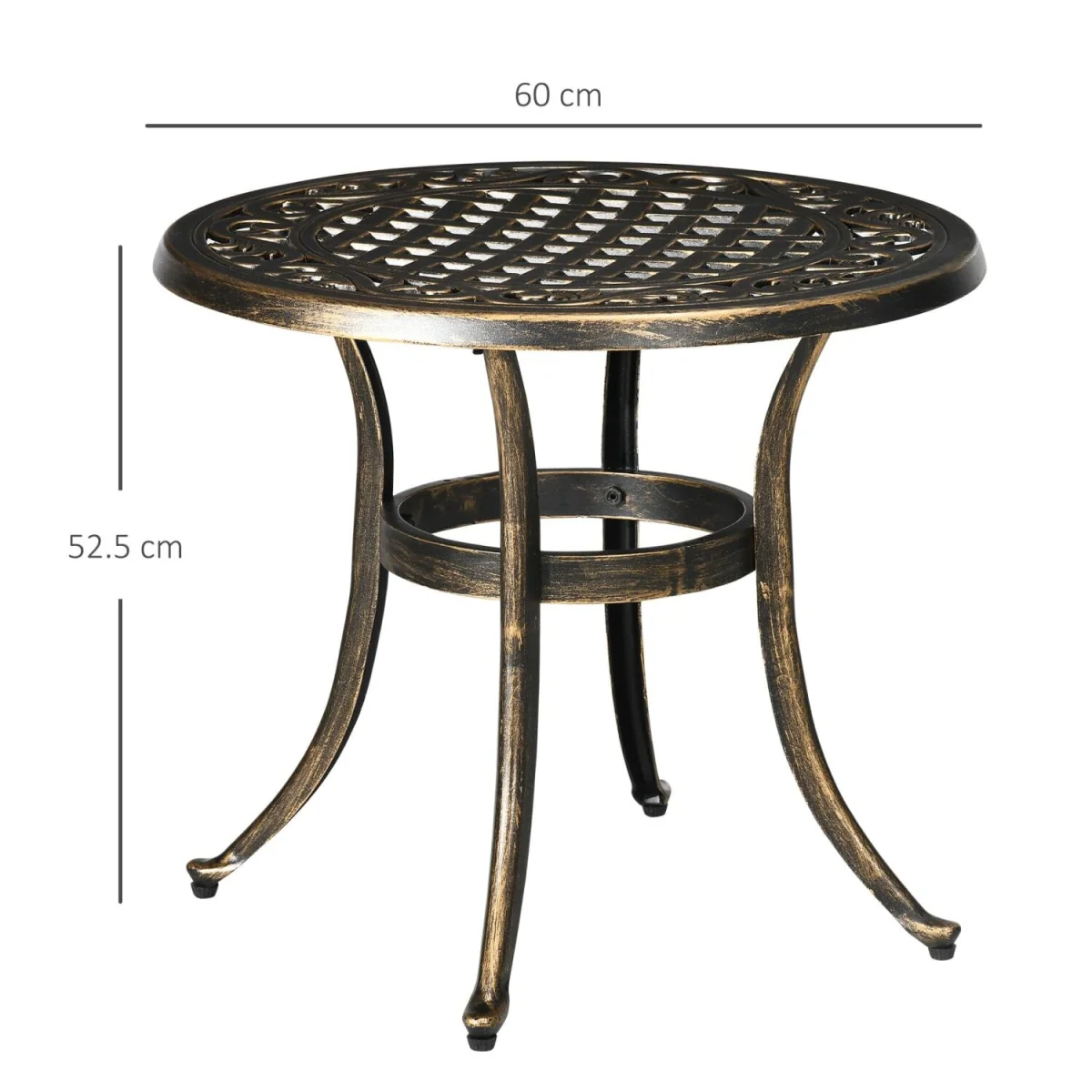 Sani Cast Aluminium Bronze Outdoor Side Table - Anti-Slip Feet – image 2