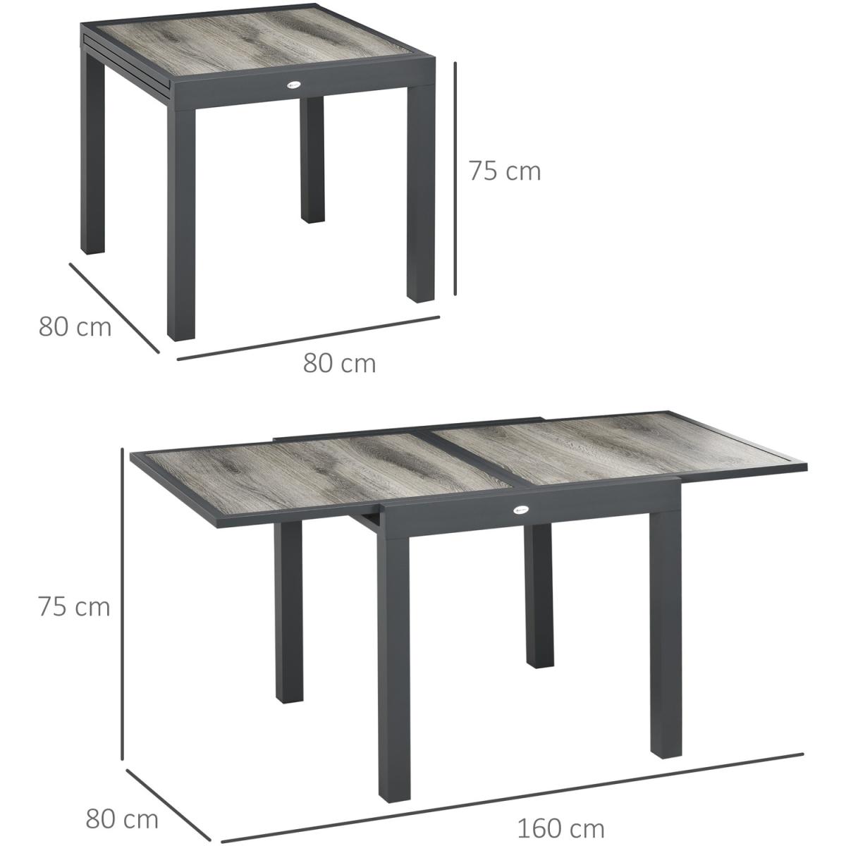 Extendable Garden Table Outdoor Dining Table - Grey – image 2