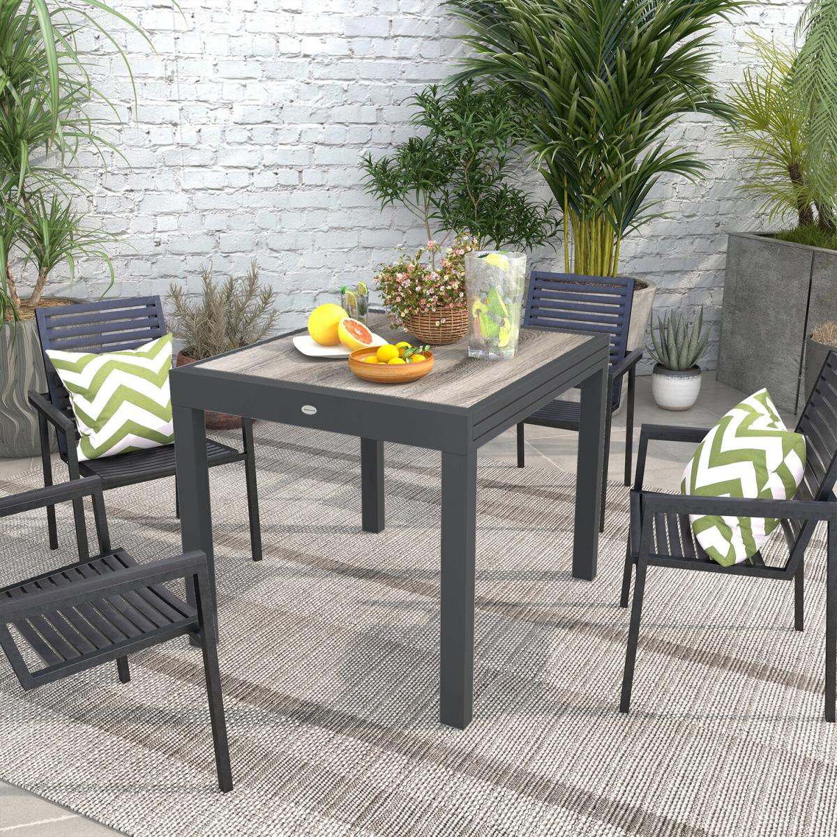 Extendable Garden Table Outdoor Dining Table - Grey – image 5