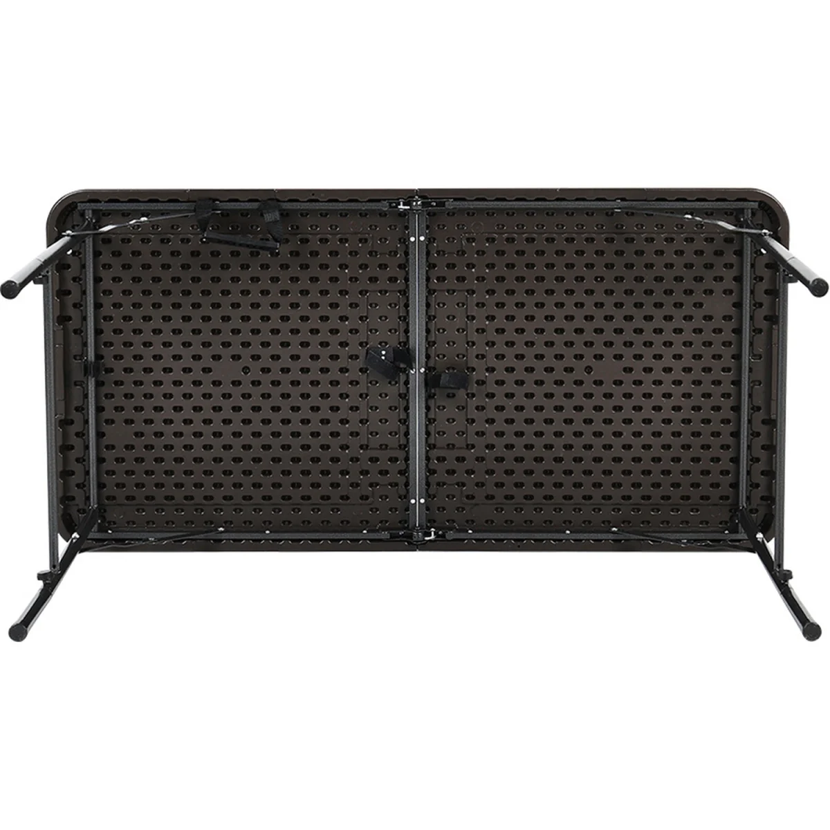 Foldable Beer Dining Table Garden Camping Rattan Effect - Black / 75cm – image 10