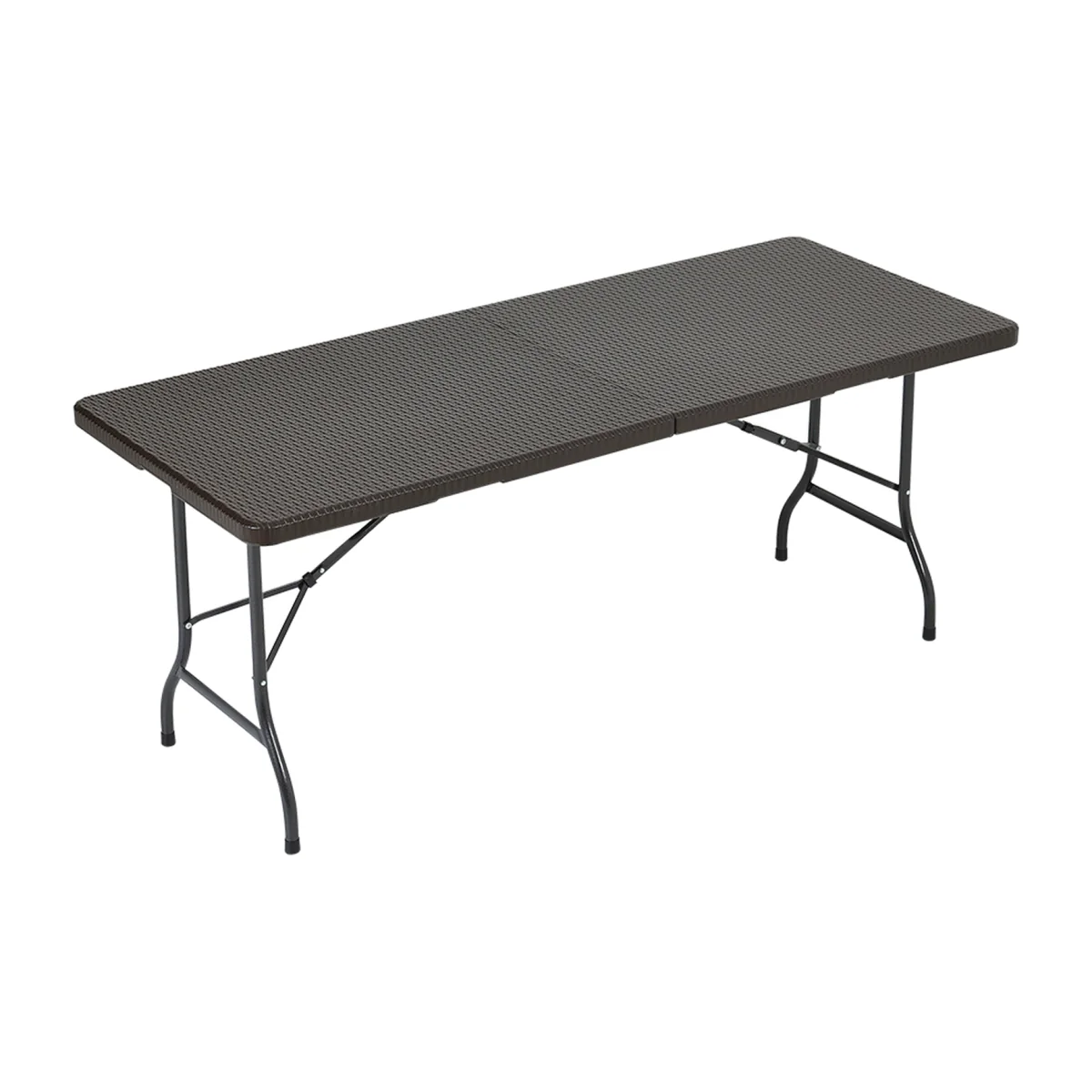 Foldable Beer Dining Table Garden Camping Rattan Effect - Black / 75cm – image 1