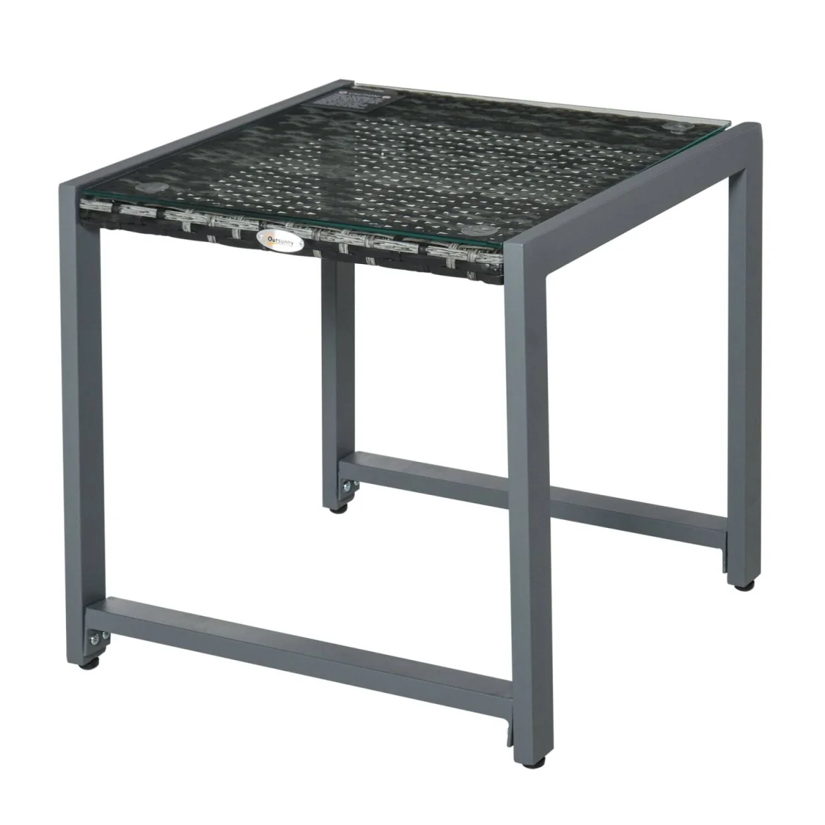 Visano Rattan Outdoor Side Table - Grey Wicker Finish – image 3
