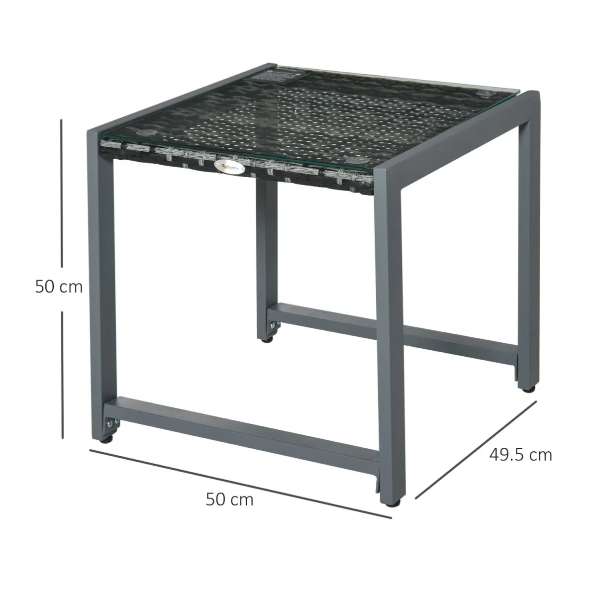 Visano Rattan Outdoor Side Table - Grey Wicker Finish – image 4