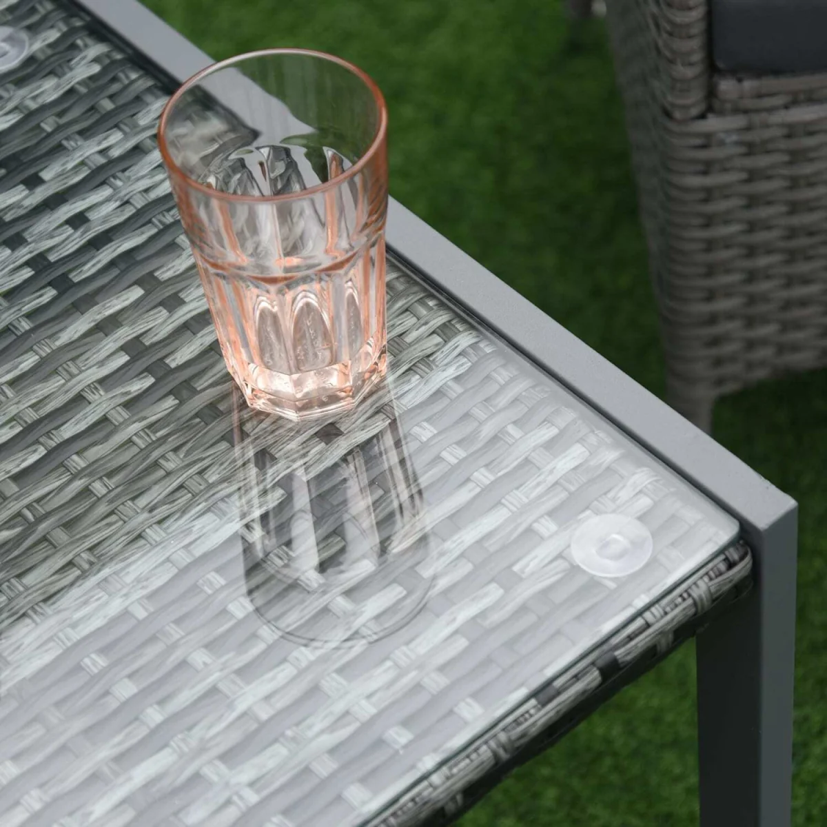 Visano Rattan Outdoor Side Table - Grey Wicker Finish – image 9