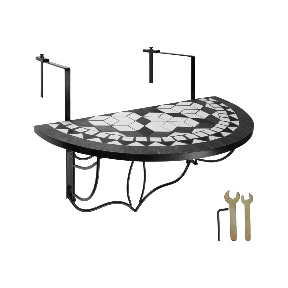 Hanging Table with Mosaic Pattern - Black/White – image 1