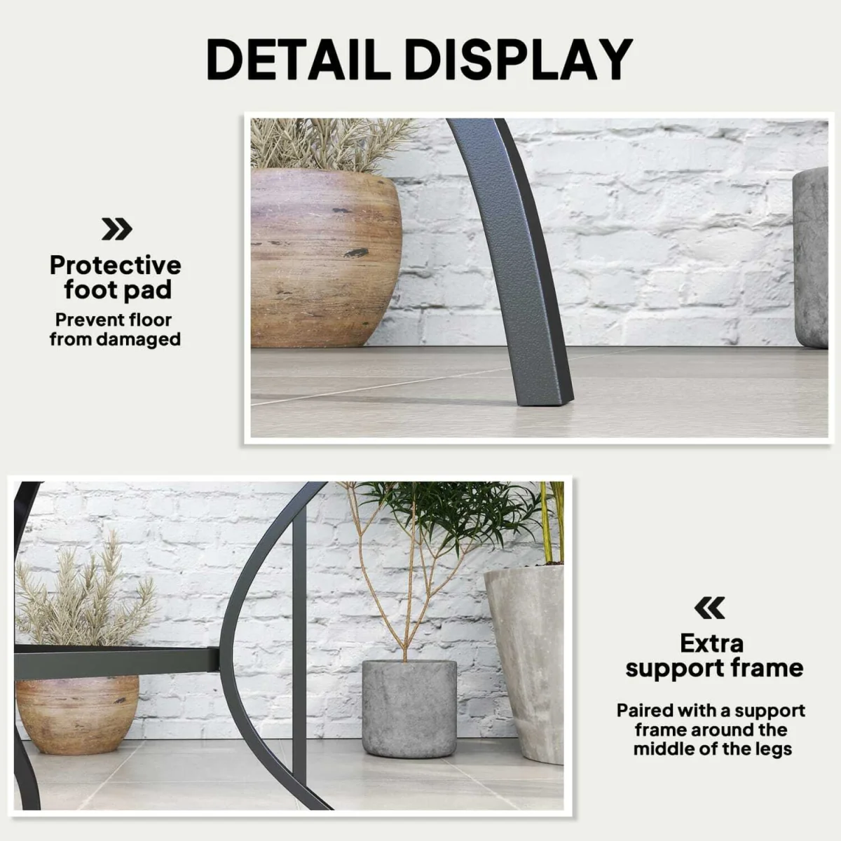 Sucodo Steel Dark Grey Square Outdoor Dining Table 94 x 94 cm – image 4