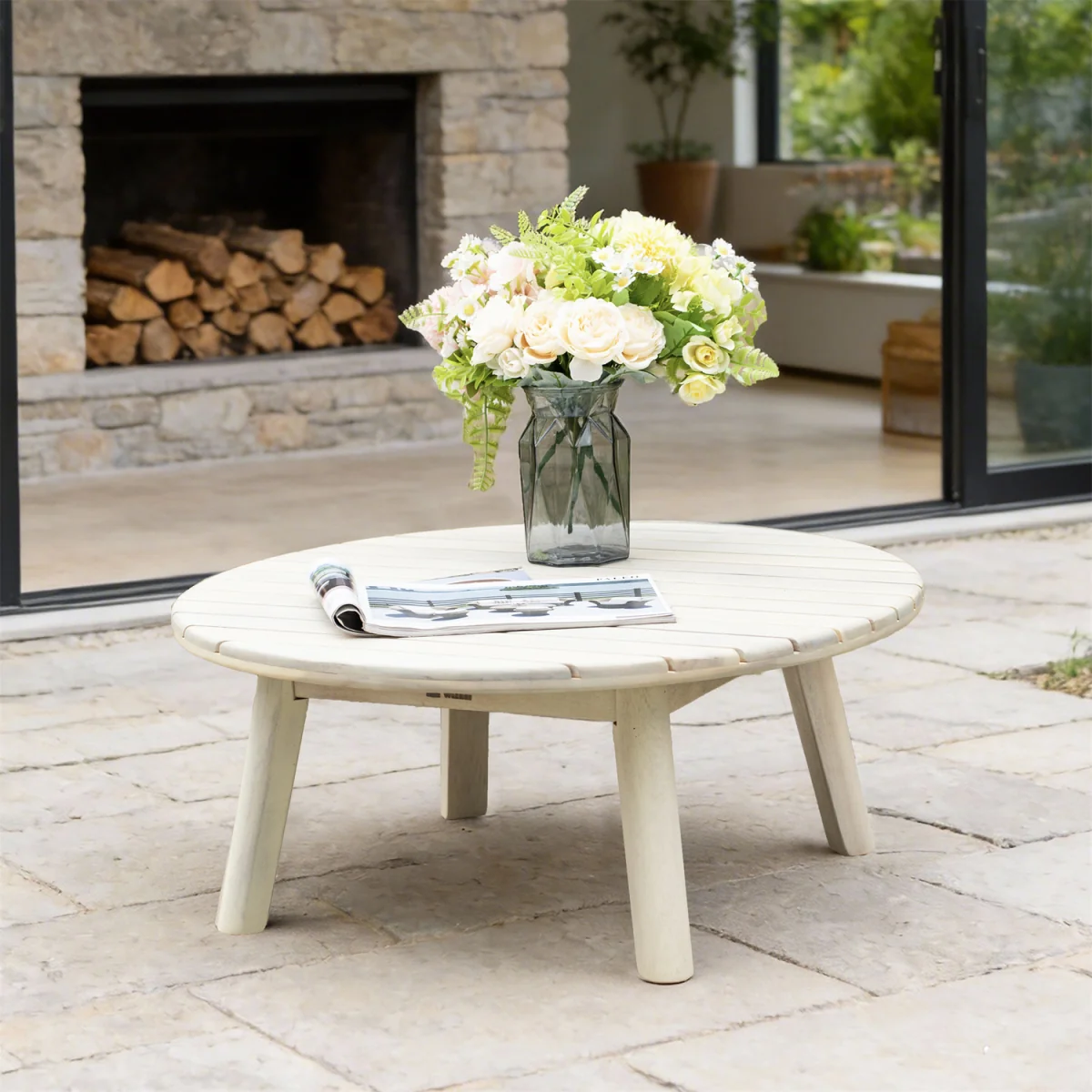 Abrihome PAS-2528 Solid Acacia Outdoor Garden Set - Natural Wood / 70cm / Coffee Table