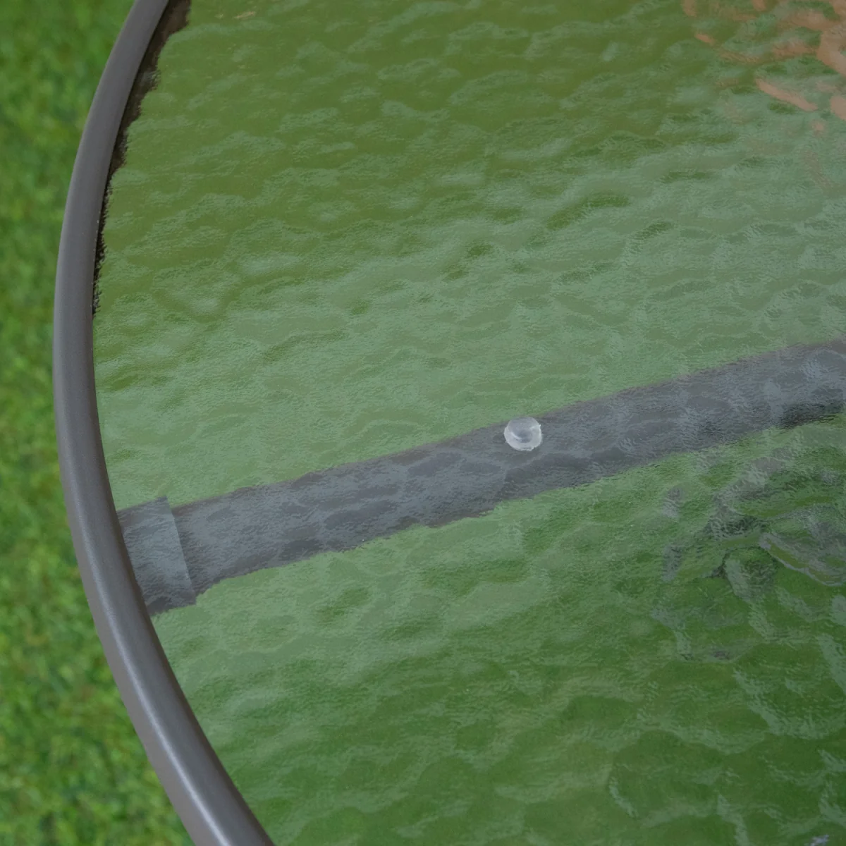 4 Person Outdoor Round Garden Table with Glass Top in Grey - Grey – image 7