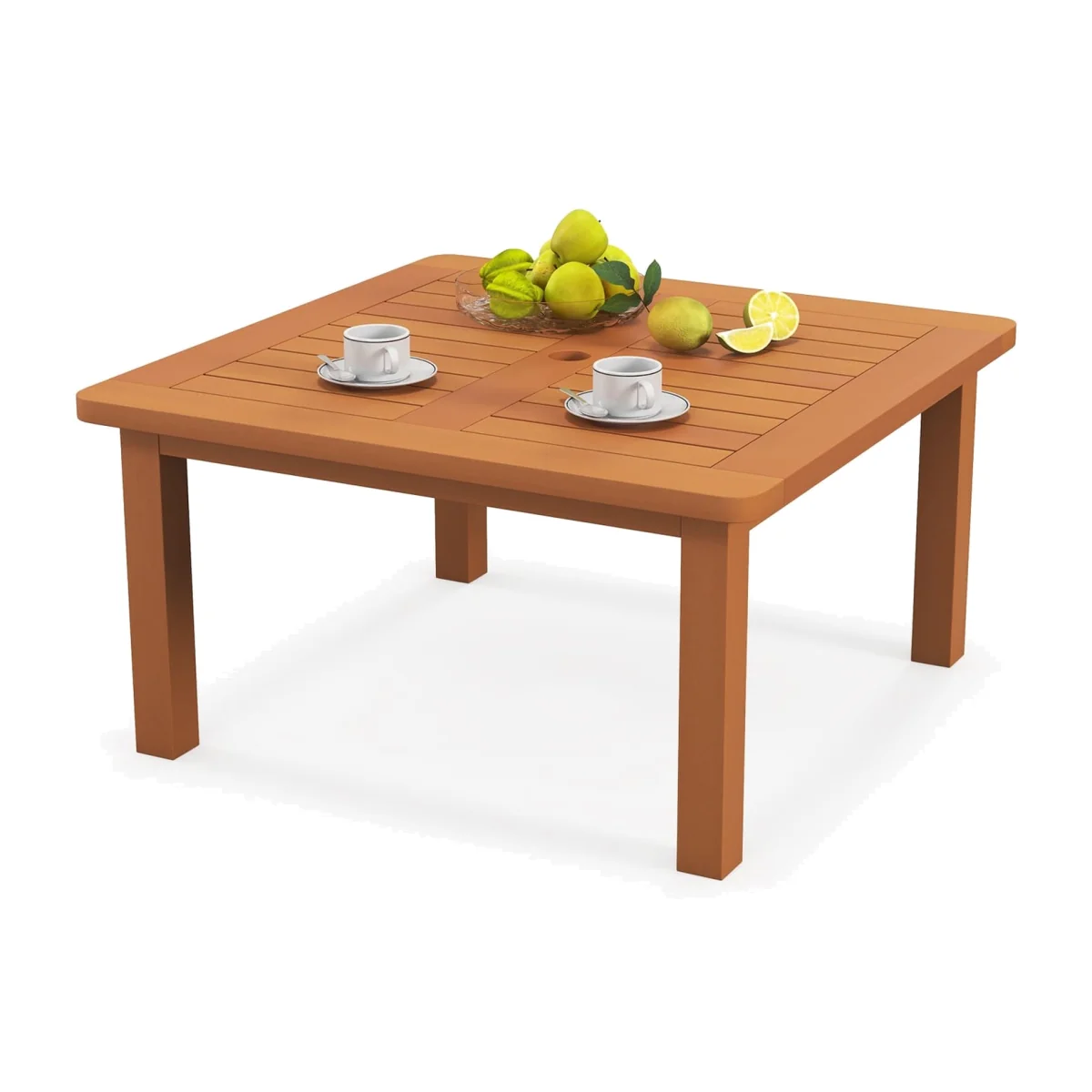 Costway Outdoor Side Table Patio Coffee Table - Brown – image 1