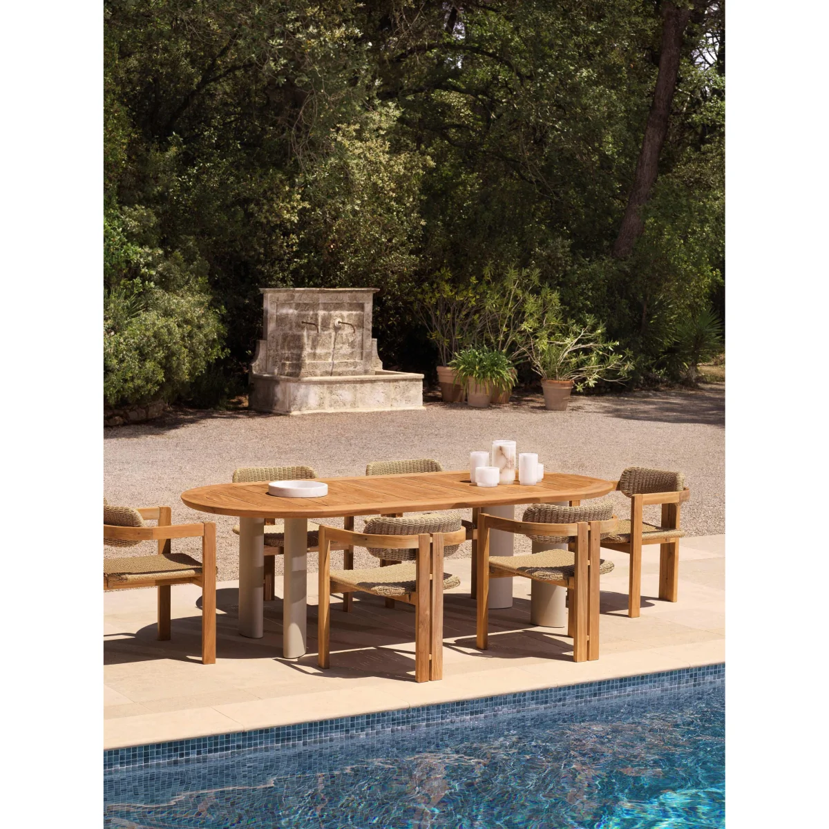 Oval Garden Table Mogador with Teak Wood Top, 247 x 110 cm – image 2