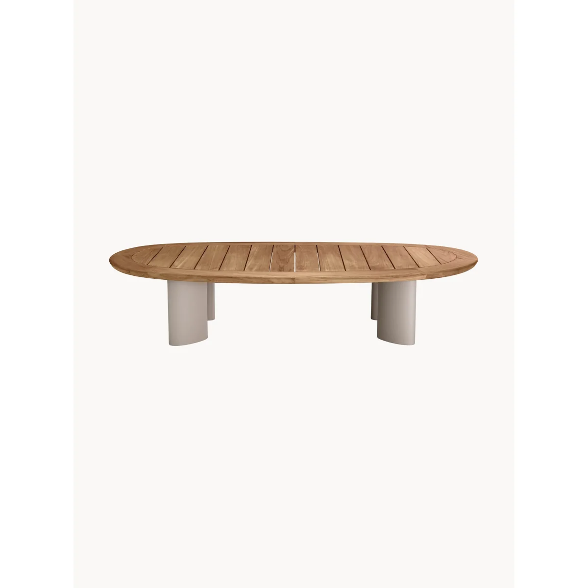 Oval Garden Coffee Table Free From with Teak Wood Top – image 3