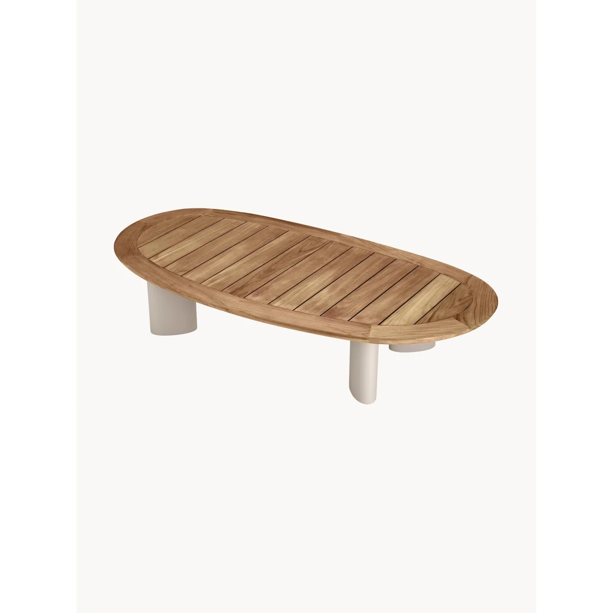 Oval Garden Coffee Table Free From with Teak Wood Top – image 4