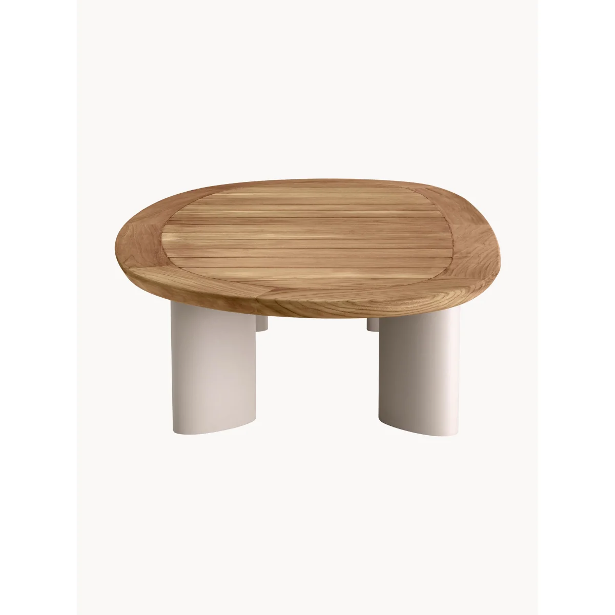 Oval Garden Coffee Table Free From with Teak Wood Top – image 5
