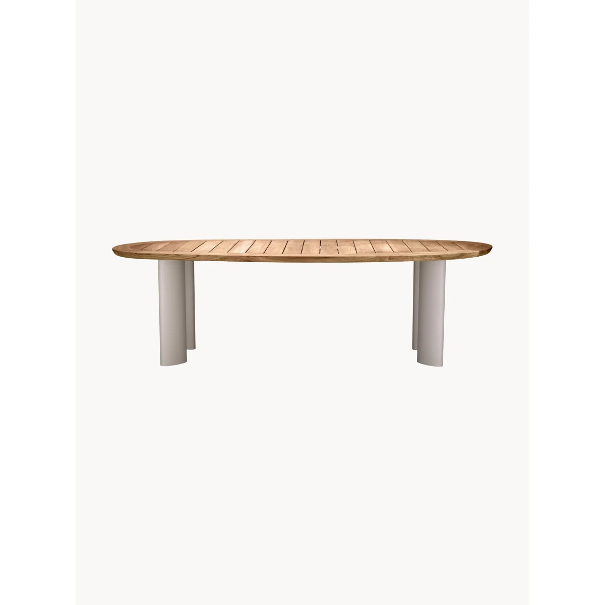 Oval Garden Dining Table Free From with Teak Wood Top, 259 x 110 cm – image 3
