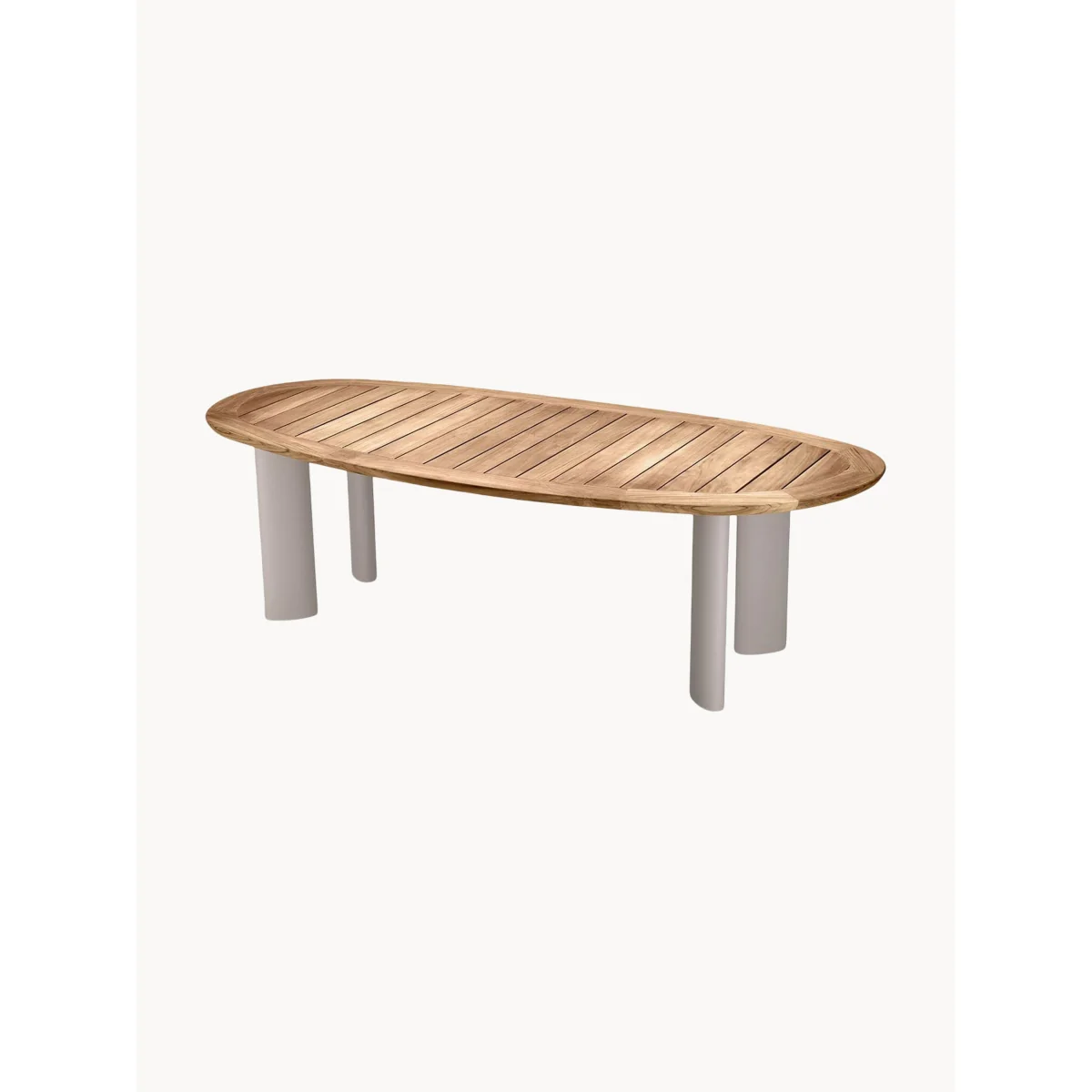 Oval Garden Dining Table Free From with Teak Wood Top, 259 x 110 cm – image 4