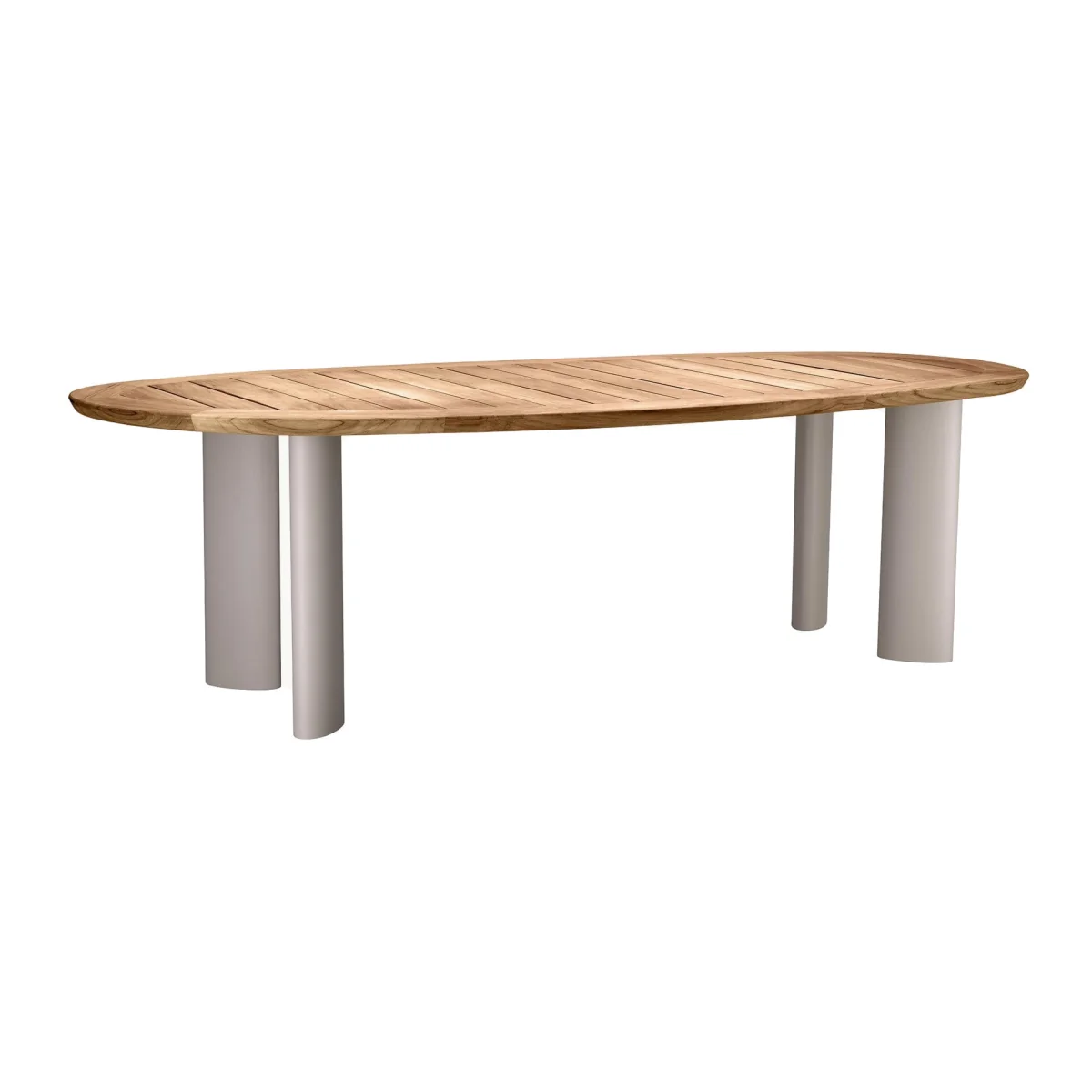 Oval Garden Dining Table Free From with Teak Wood Top, 259 x 110 cm – image 1
