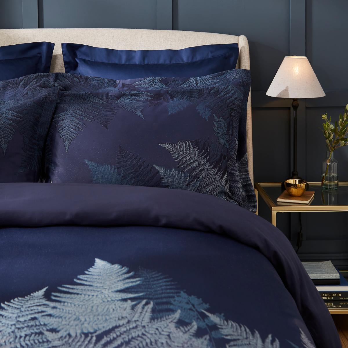 Dorma Navy Winter Fern Duvet & Pillowcase Set Navy (Blue) – image 2