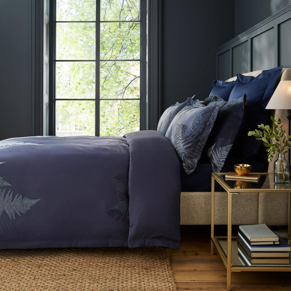 Dorma Navy Winter Fern Duvet & Pillowcase Set Navy (Blue) – image 5