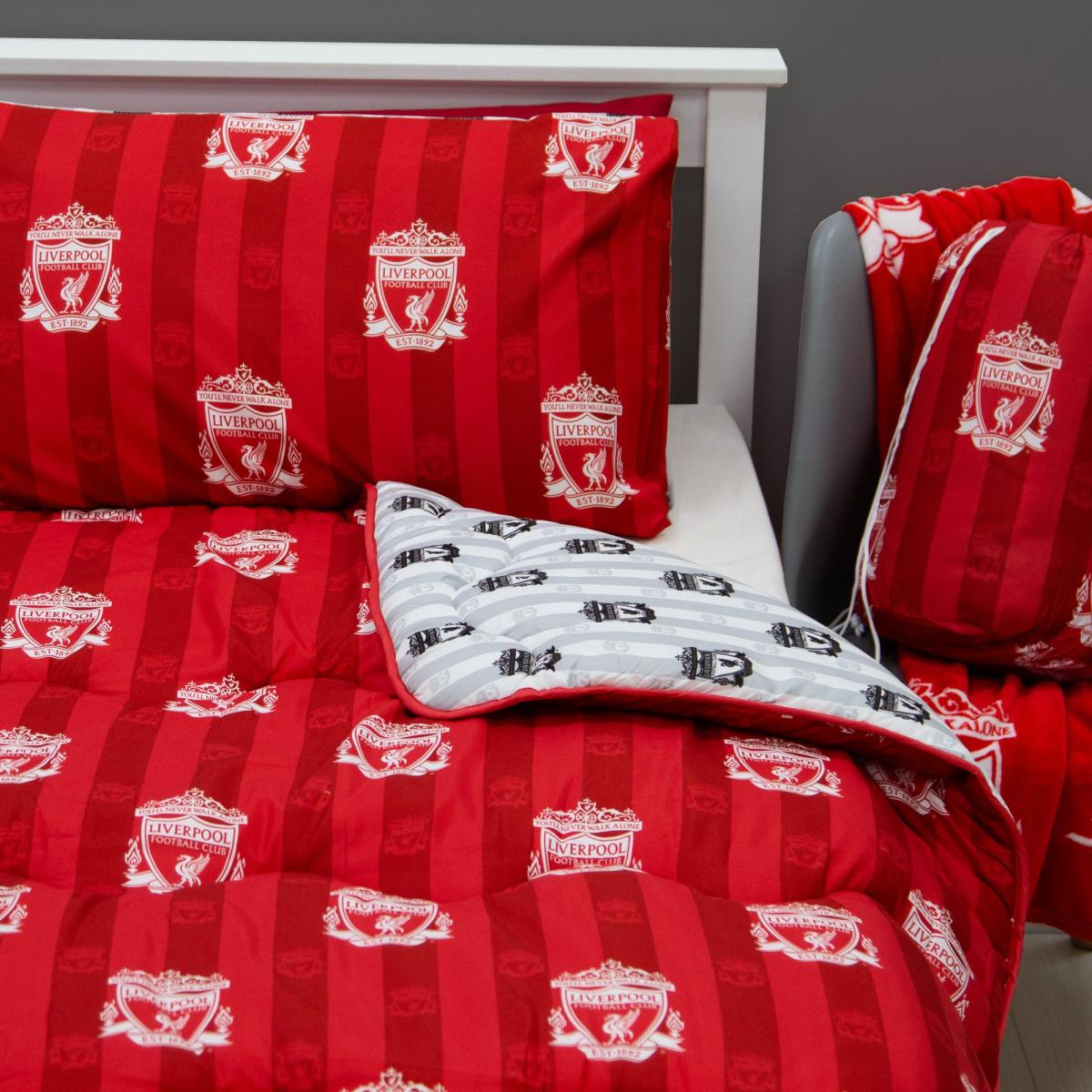 Liverpool Stripe 10.5 Tog Single Coverless Duvet and Pillowcase Set Red – image 3
