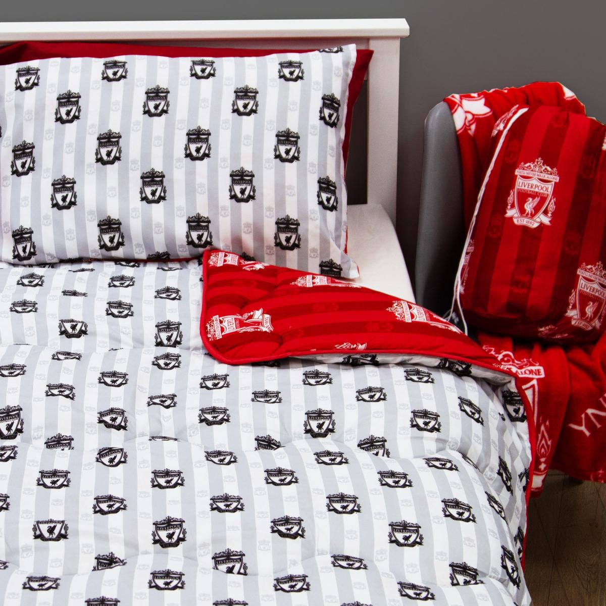 Liverpool Stripe 10.5 Tog Single Coverless Duvet and Pillowcase Set Red – image 4