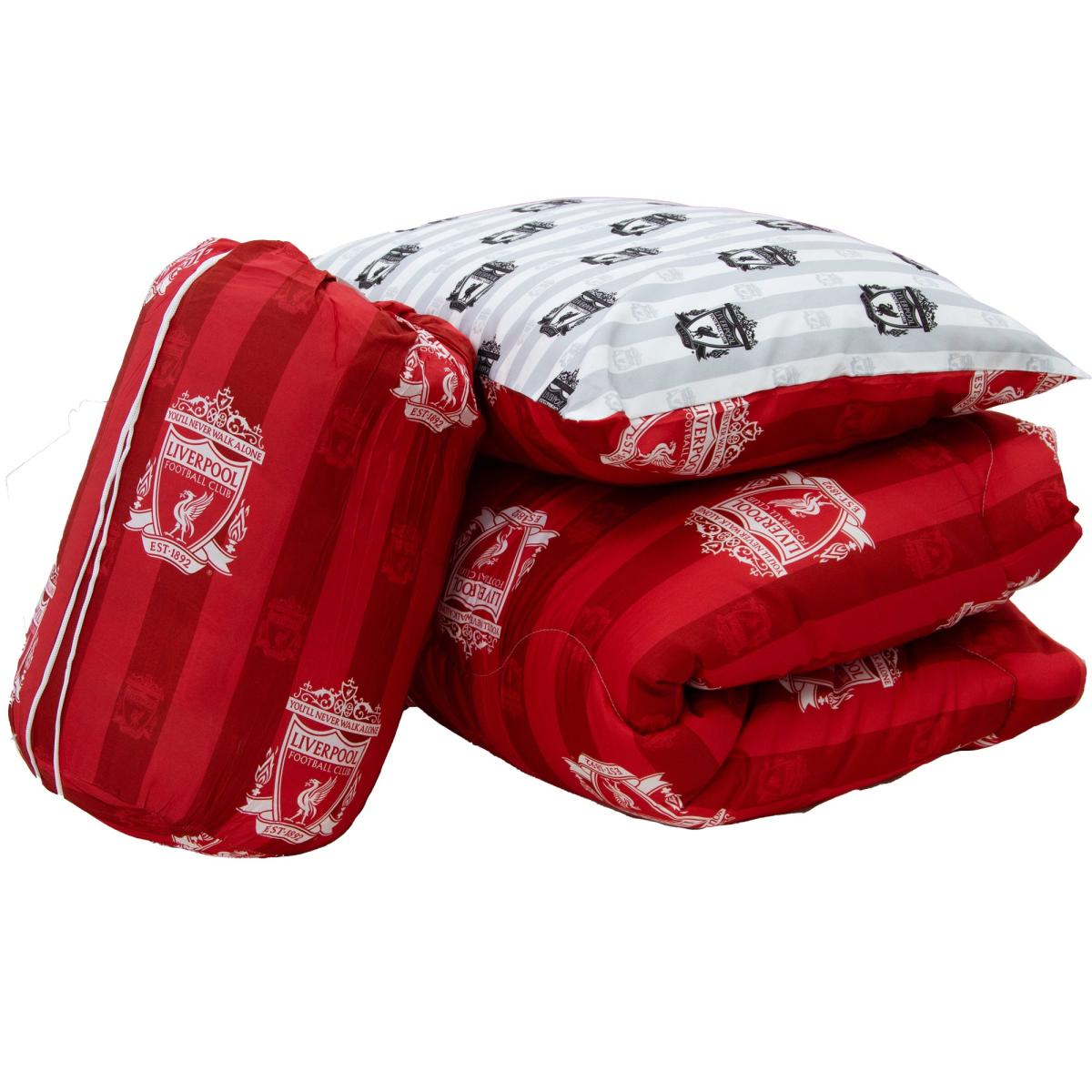 Liverpool Stripe 10.5 Tog Single Coverless Duvet and Pillowcase Set Red – image 5