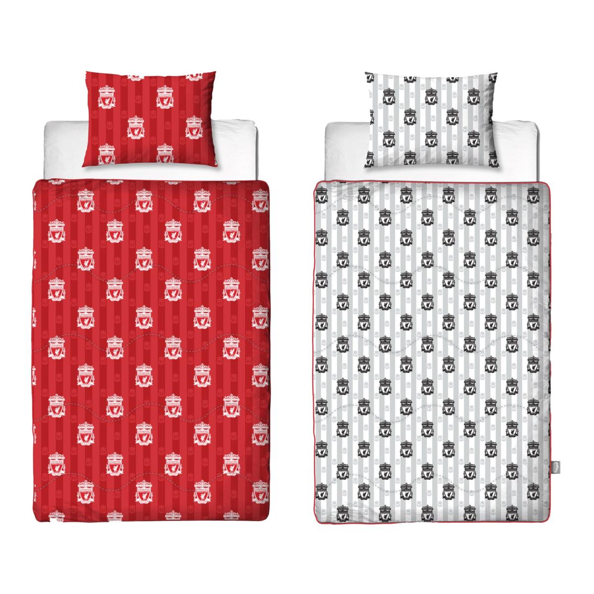 Liverpool Stripe 10.5 Tog Single Coverless Duvet and Pillowcase Set Red – image 7