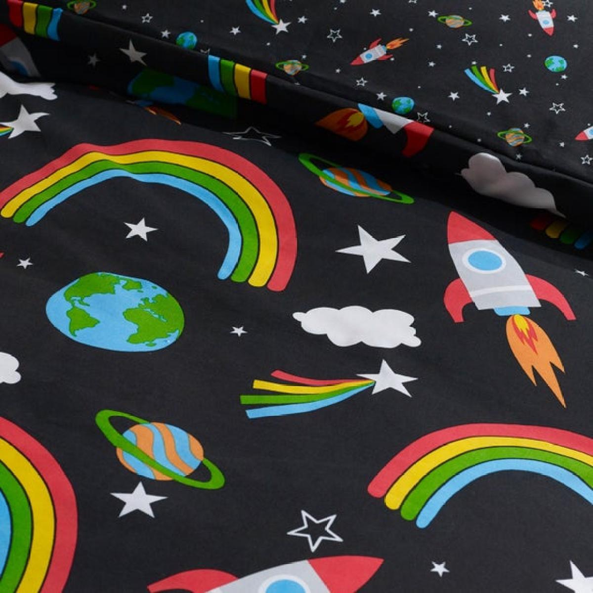 Catherine Lansfield Rainbow Rockets Duvet and Pillowcase Set – image 4