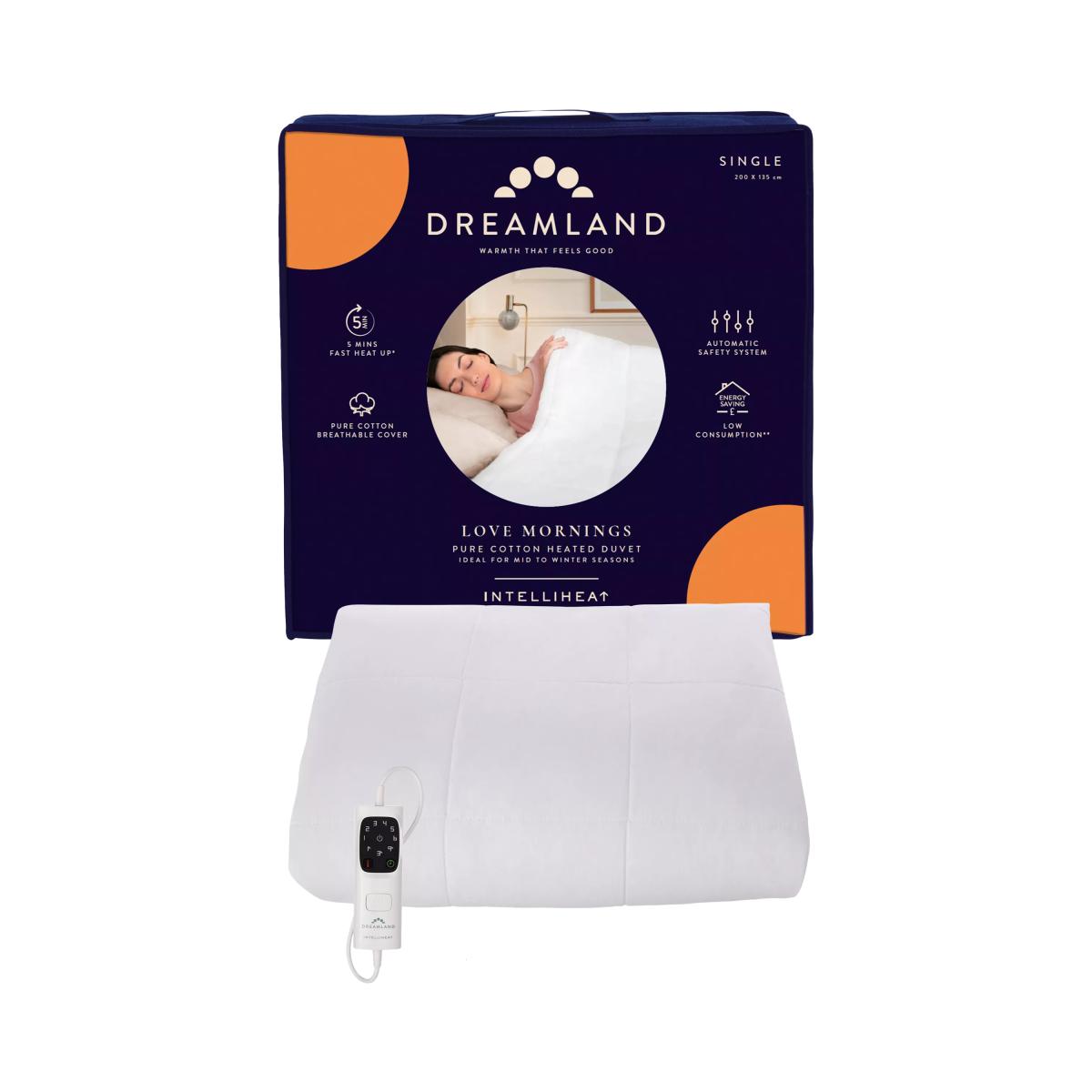 Dreamland Love Mornings Single Heated Duvet, White – image 3
