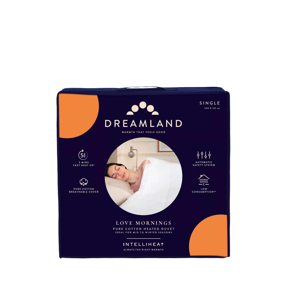 Dreamland Love Mornings Single Heated Duvet, White – image 4