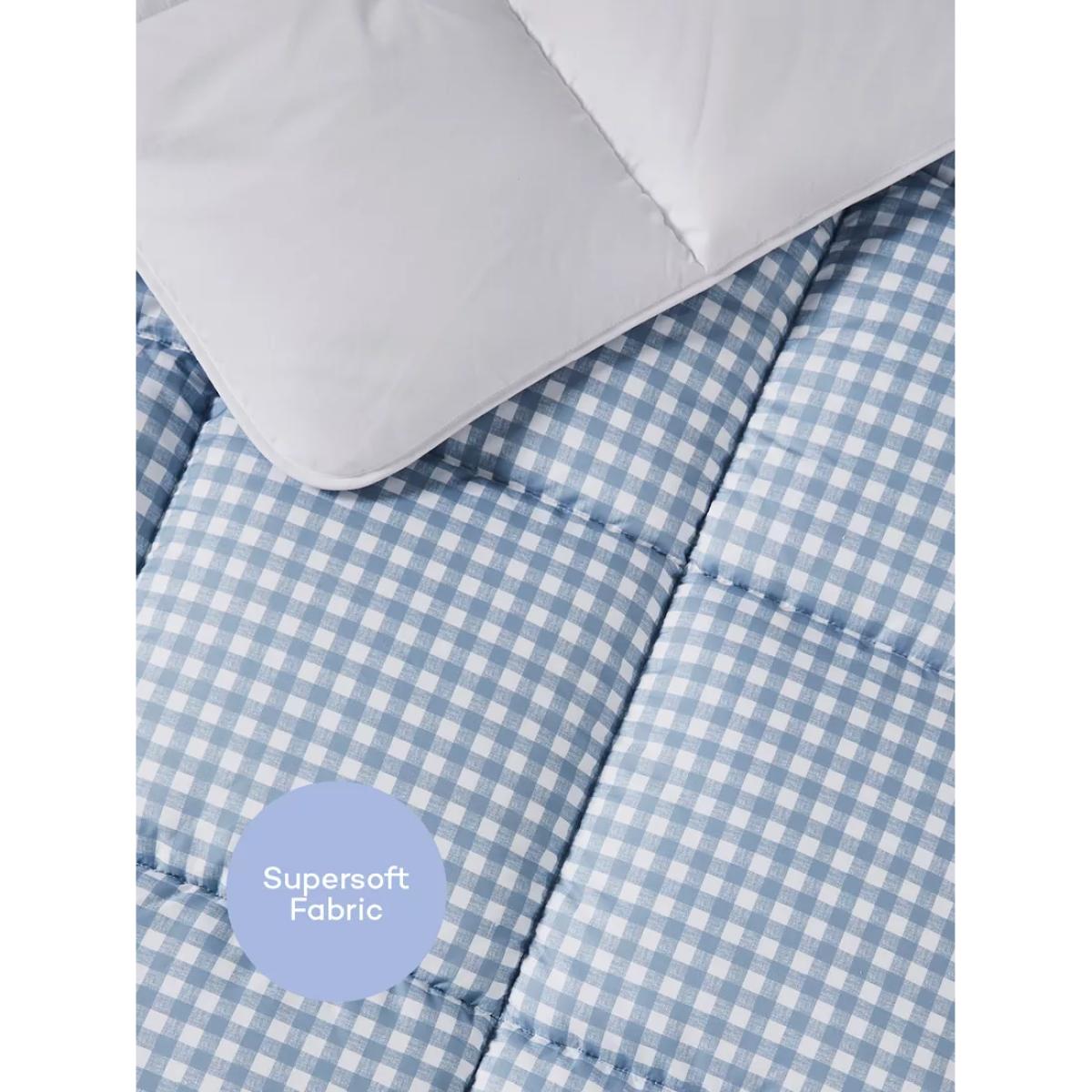 Night Lark Gingham Coverless Duvet, 4.5 Tog, Dusk Blue – image 3