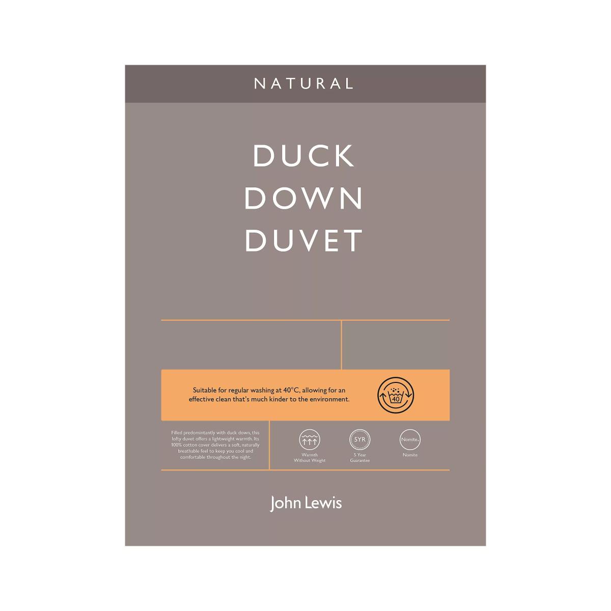 John Lewis Natural Duck Down 60/40 Duvet, 10.5 Tog, White – image 5
