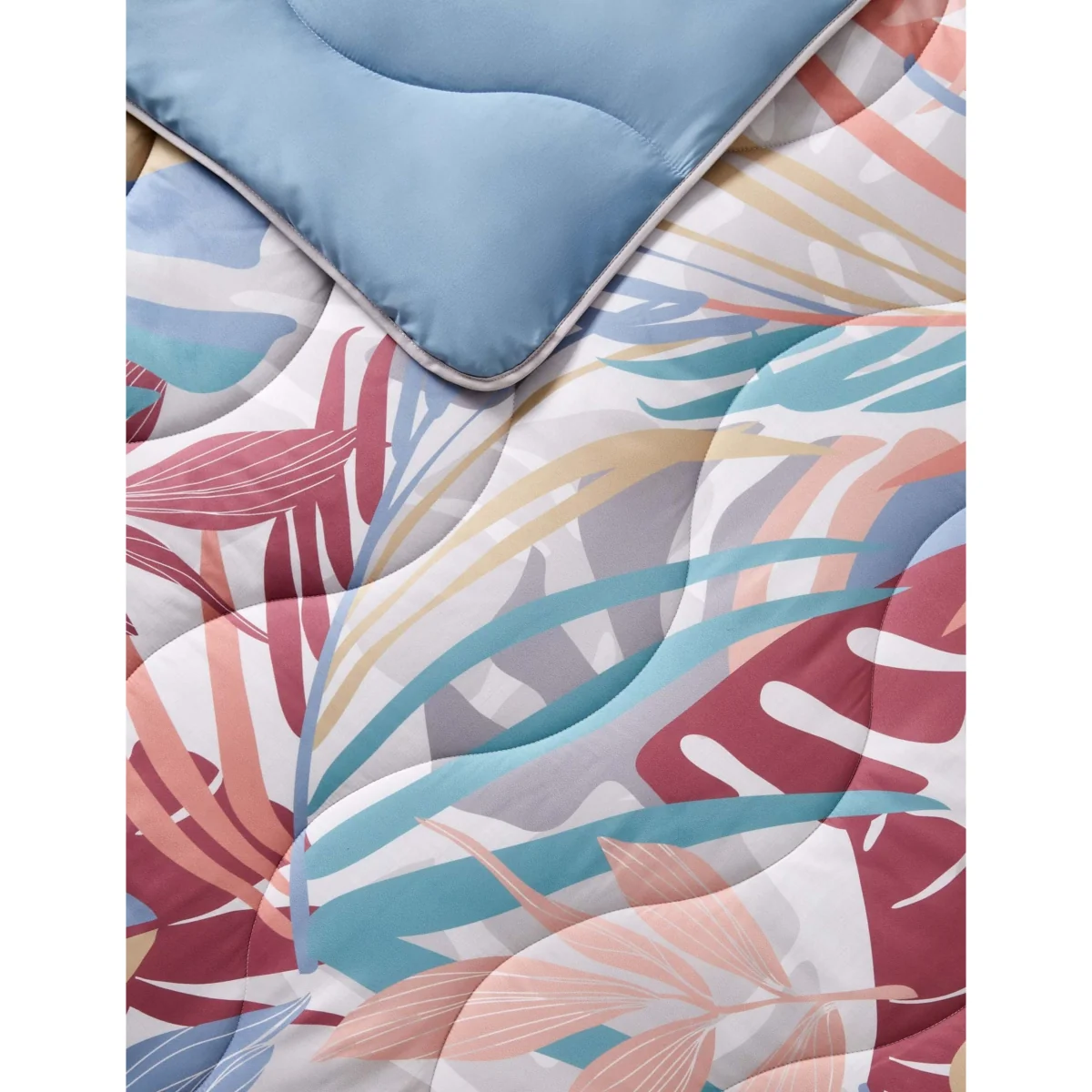 Night Lark Palm Print 10.5 Tog Coverless Duvet & Pillowcase Multi – image 3