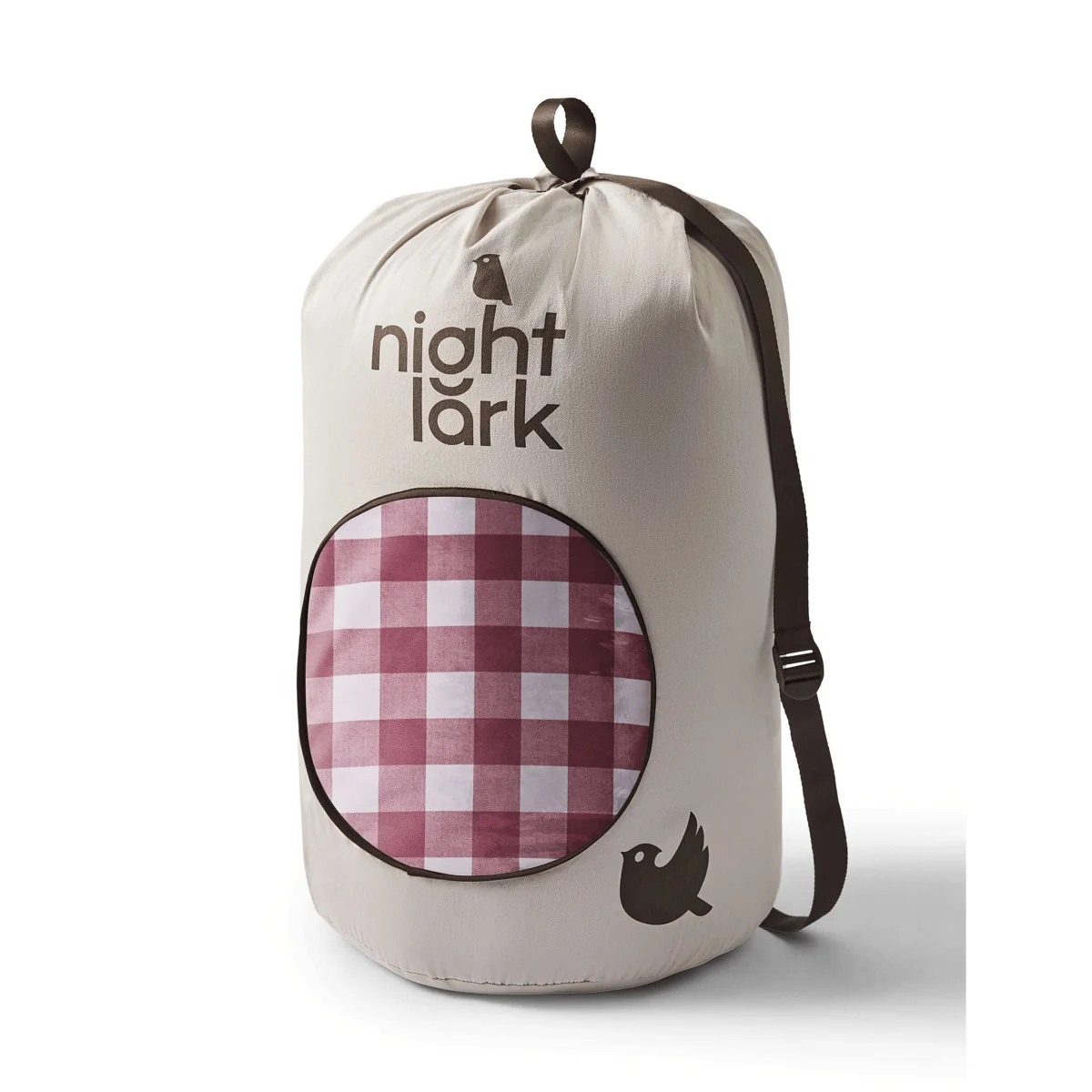 Nightlark Gingham Checked 10.5 Tog Coverless Duvet & Pillowcase Set Burgundy – image 5