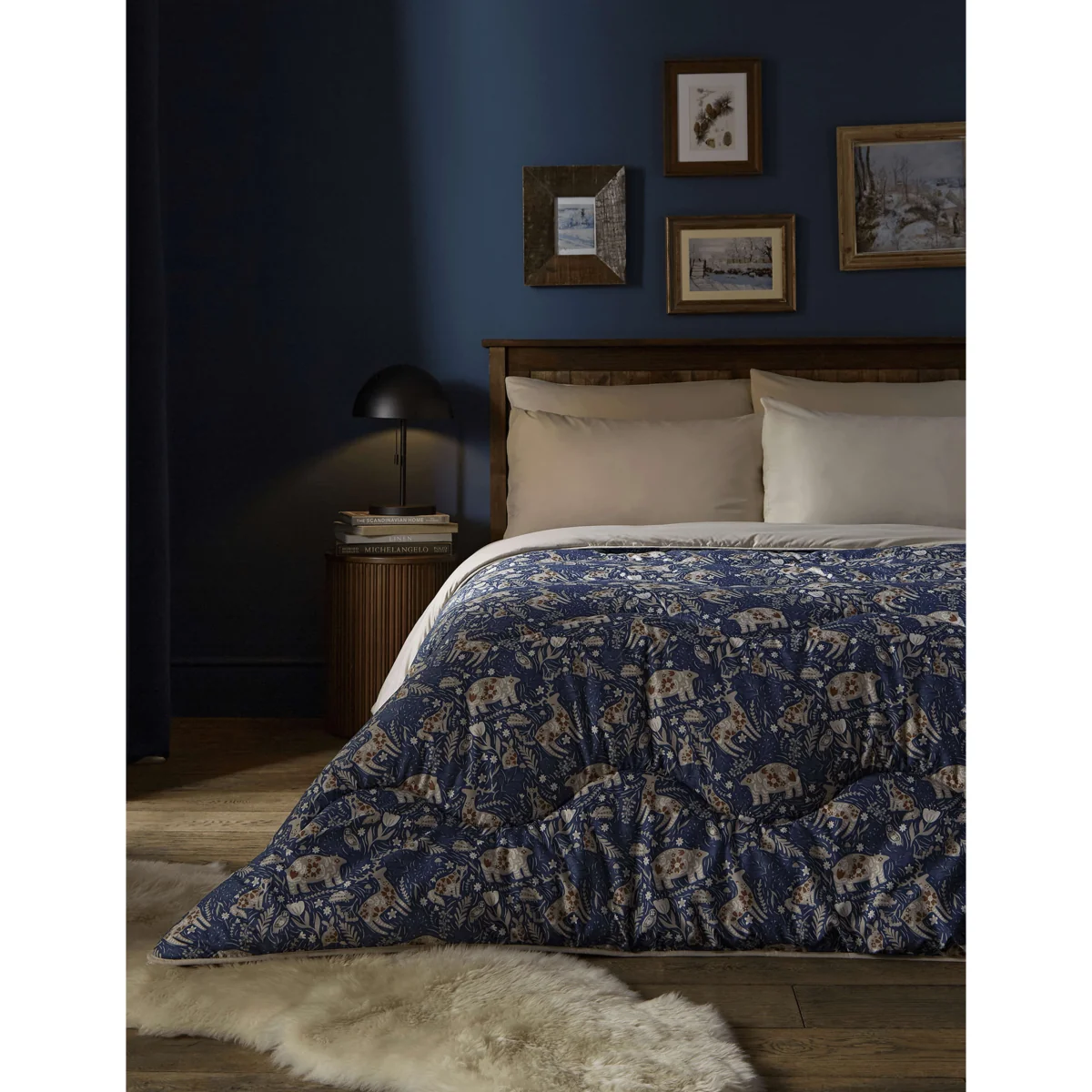 Nightlark Woodland 10.5 Tog Coverless Duvet & Pillowcase Set Indigo – image 2