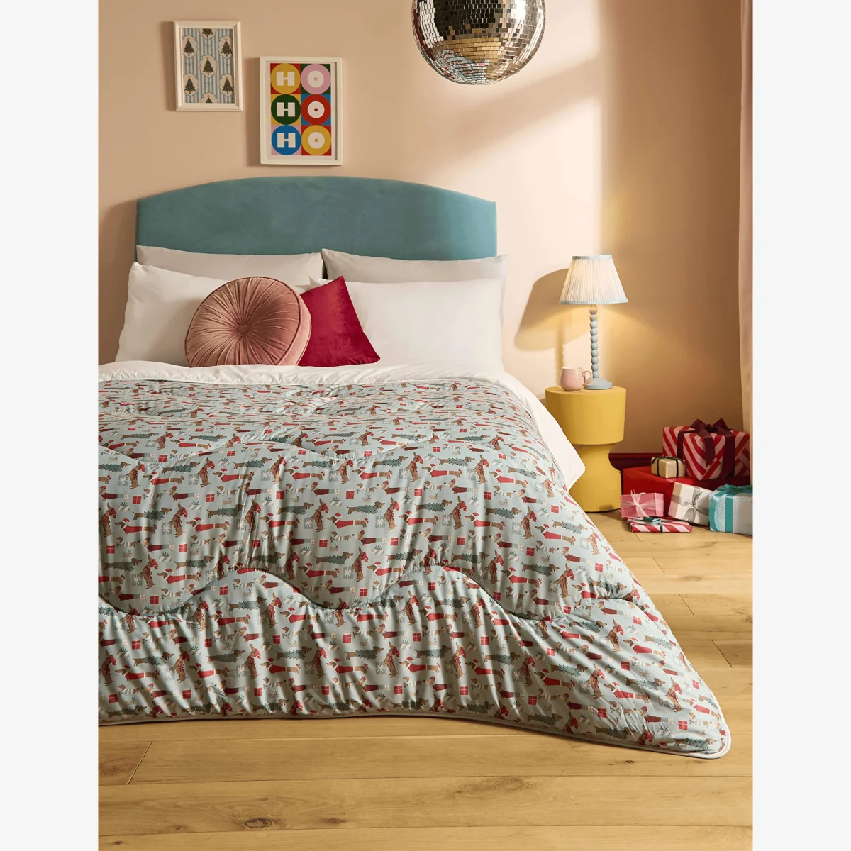 Nightlark Dogs 10.5 Tog Coverless Duvet & Pillowcase Set Grey – image 1
