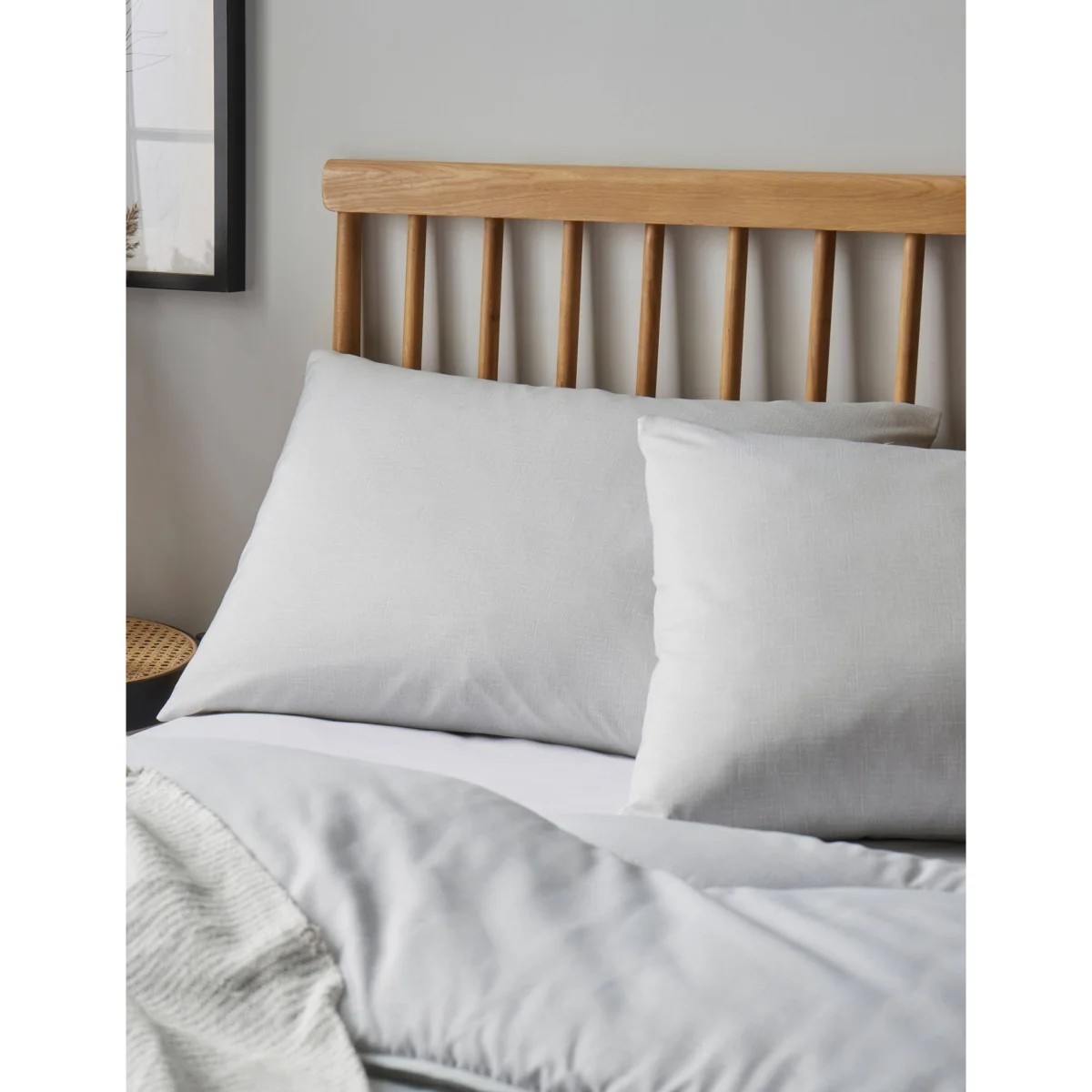 Night Lark Linen Print 4.5 Tog Coverless Duvet Light Grey – image 2