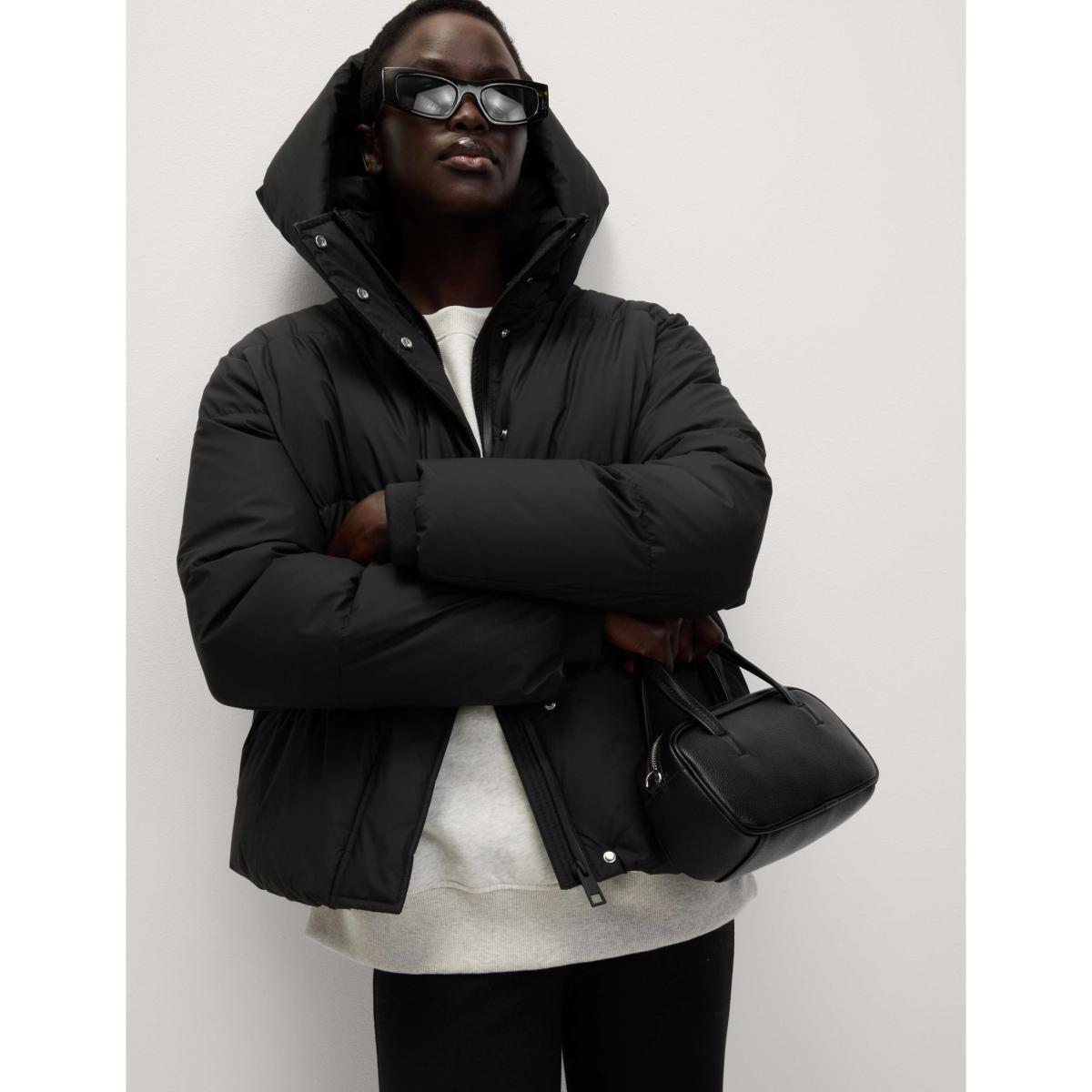 M&S Collection Women's Rubber Thermowarmth™ Padded Duvet Jacket - 12 - Black, Dark Claret,Black – image 5