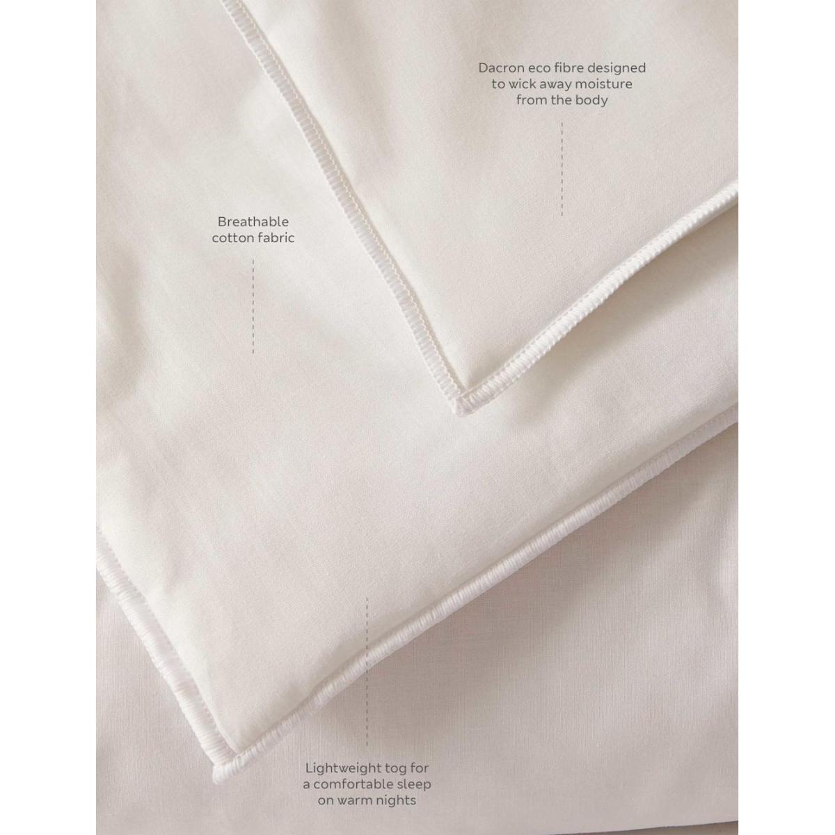 M&S Collection Comfortably Cool 3 Tog Duvet - SGL - White, White – image 4