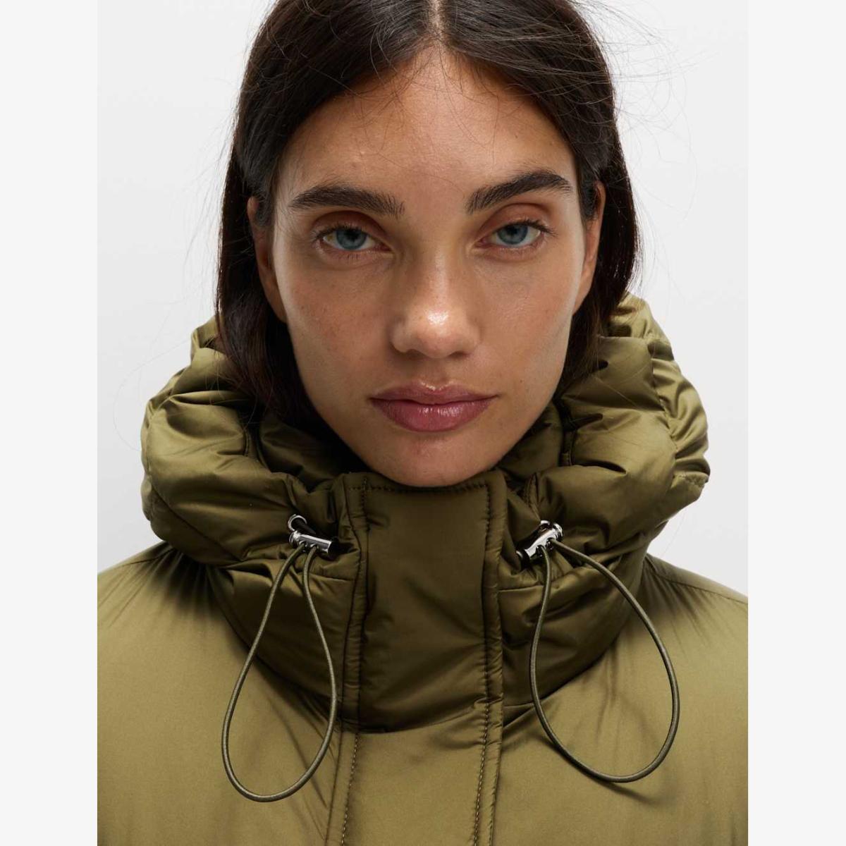M&S Feather & Down Stormwear™ Padded Duvet Coat Dark Khaki – image 1