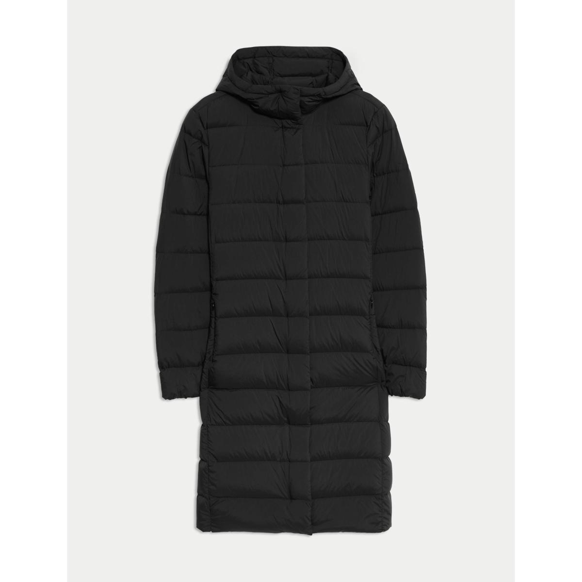 M&S Collection Women's Feather & Down Hooded Duvet Coat - 12REG - Black, Black – image 2