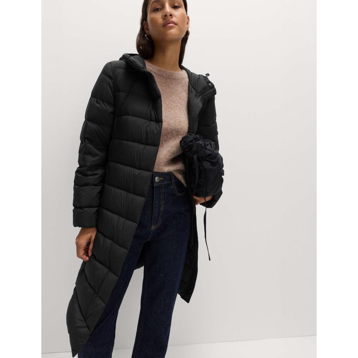 M&S Collection Women's Feather & Down Hooded Duvet Coat - 12REG - Black, Black – image 3