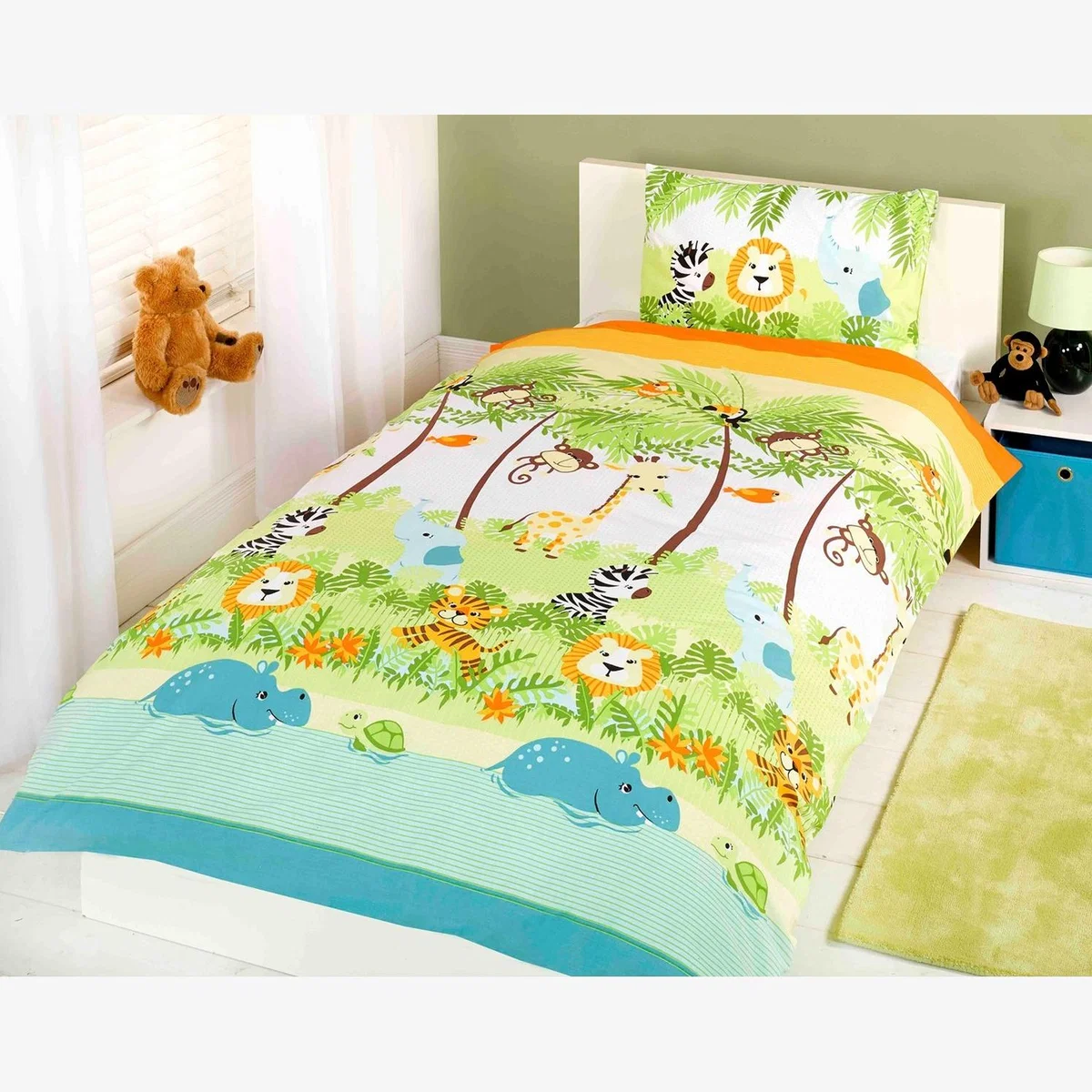 Jungle Boogie Polycotton Duvet With Pillowcase - Multicolor / Single