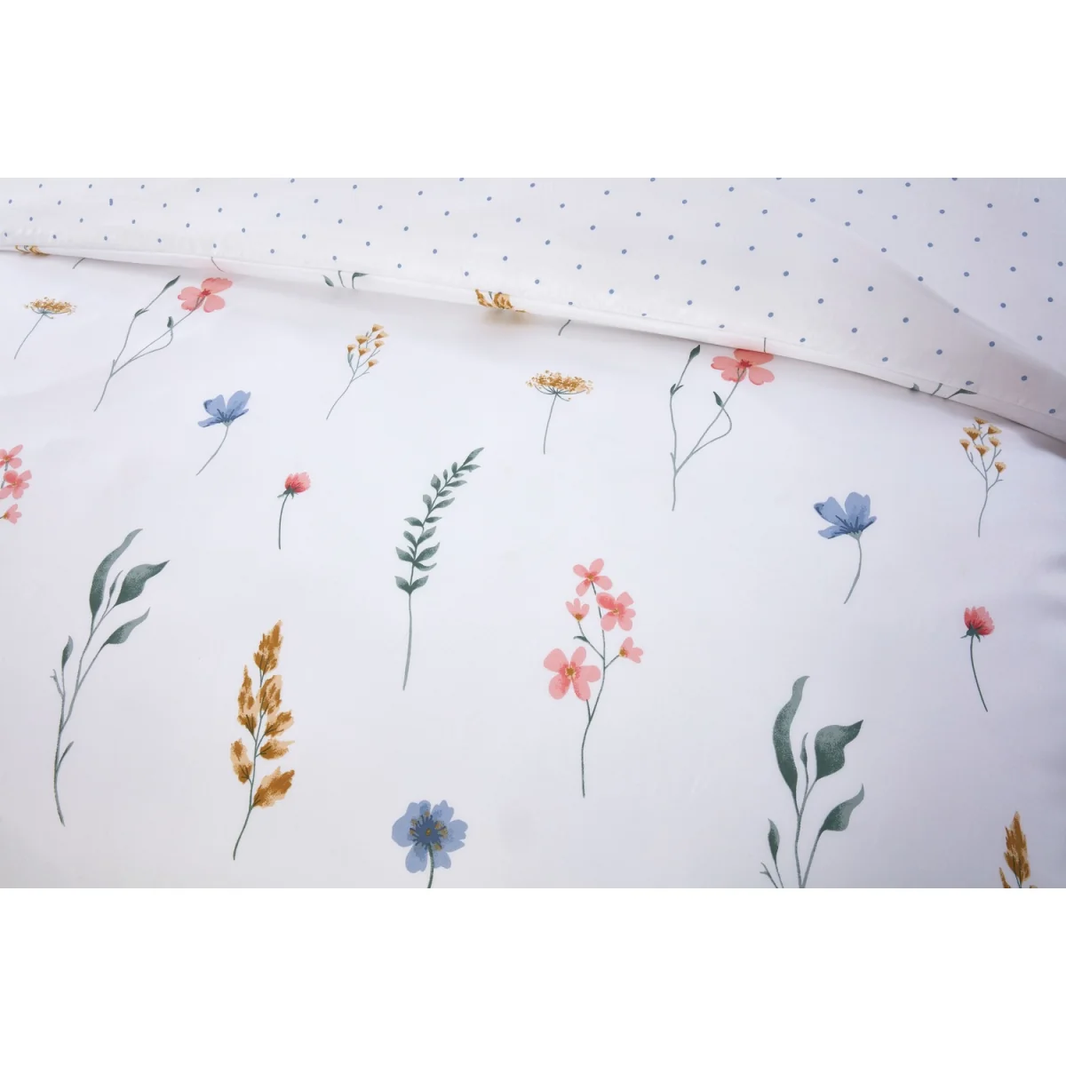 Pressed Flowers Microfibre Reversible Duvet Cover Set with Pillowcase - Multi / Double – image 2