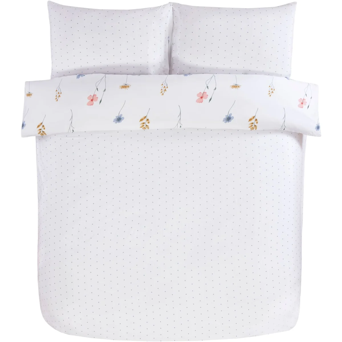 Pressed Flowers Microfibre Reversible Duvet Cover Set with Pillowcase - Multi / Double – image 4