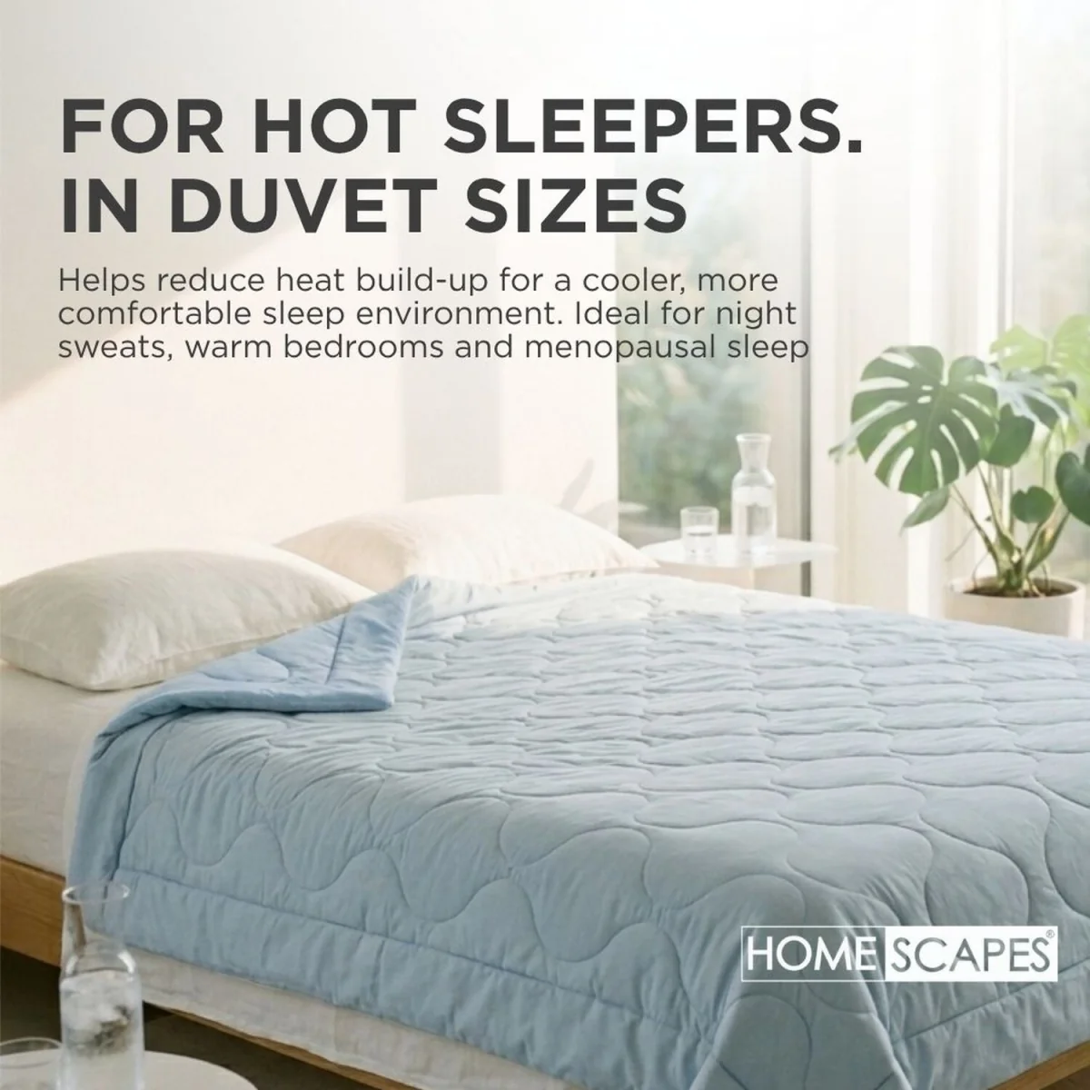 Cooling Blanket, Summer Coverless Duvet - Light Blue / Double – image 2